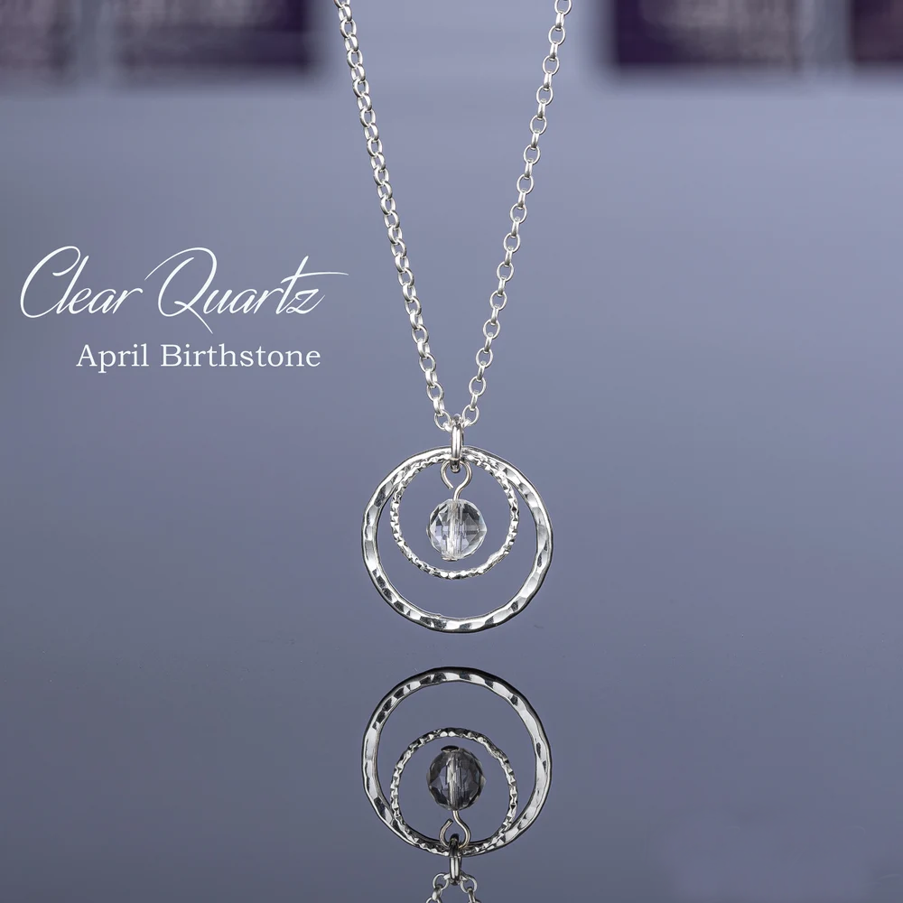 Sterling Silver Circle of Life Necklace, Birthstone Jewellery, Birthday Gift for Women