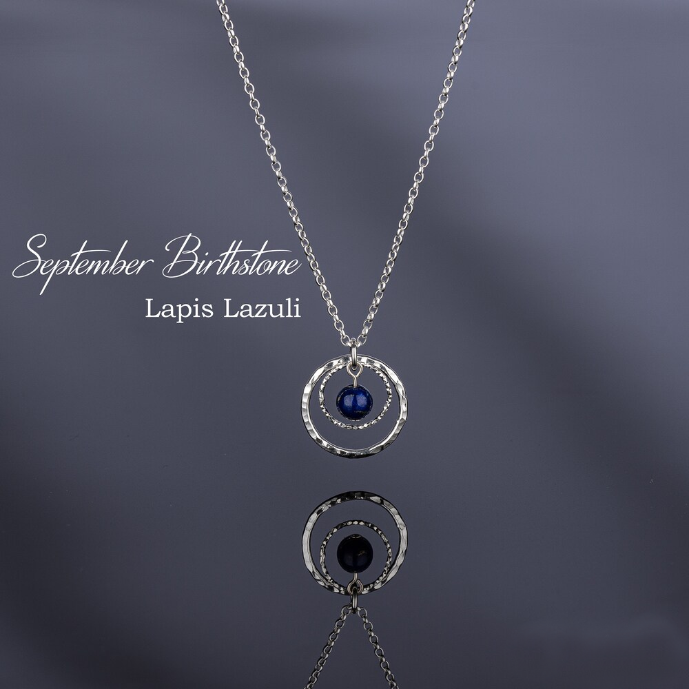 Sterling Silver Circle of Life Necklace, Birthstone Jewellery, Birthday Gift for Women