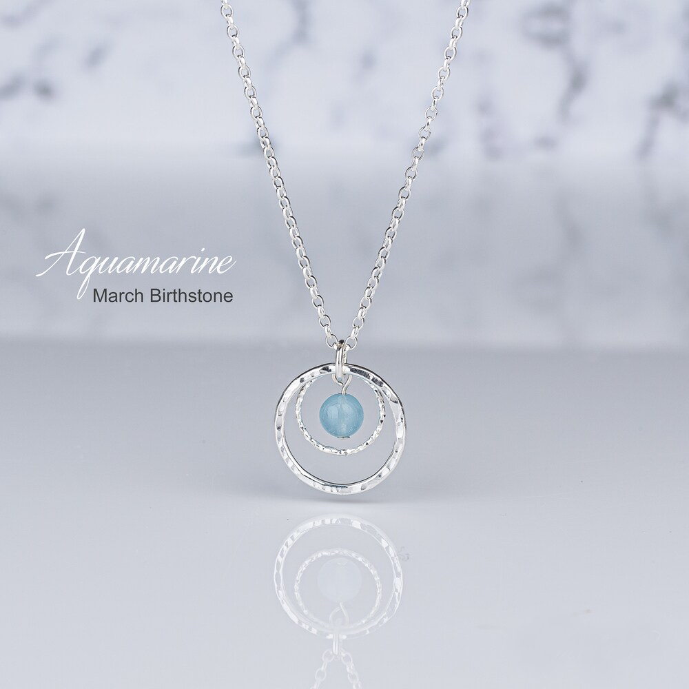 Sterling Silver Circle of Life Necklace, Birthstone Jewellery, Birthday Gift for Women