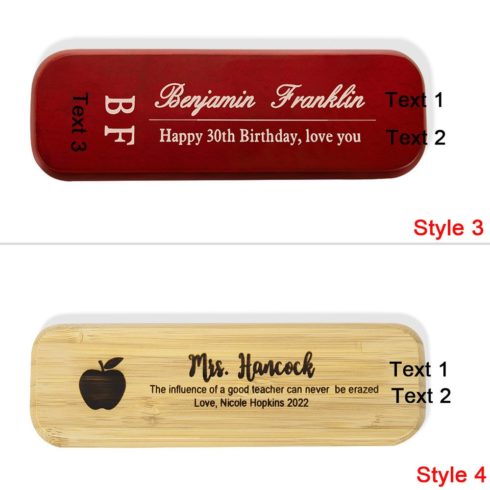 Pen & Case Sets with Gift Box, Custom Engraved Name Wooden Ballpoint Pen, Gift for Students/Lawyers/Doctors/Teachers/Graduates