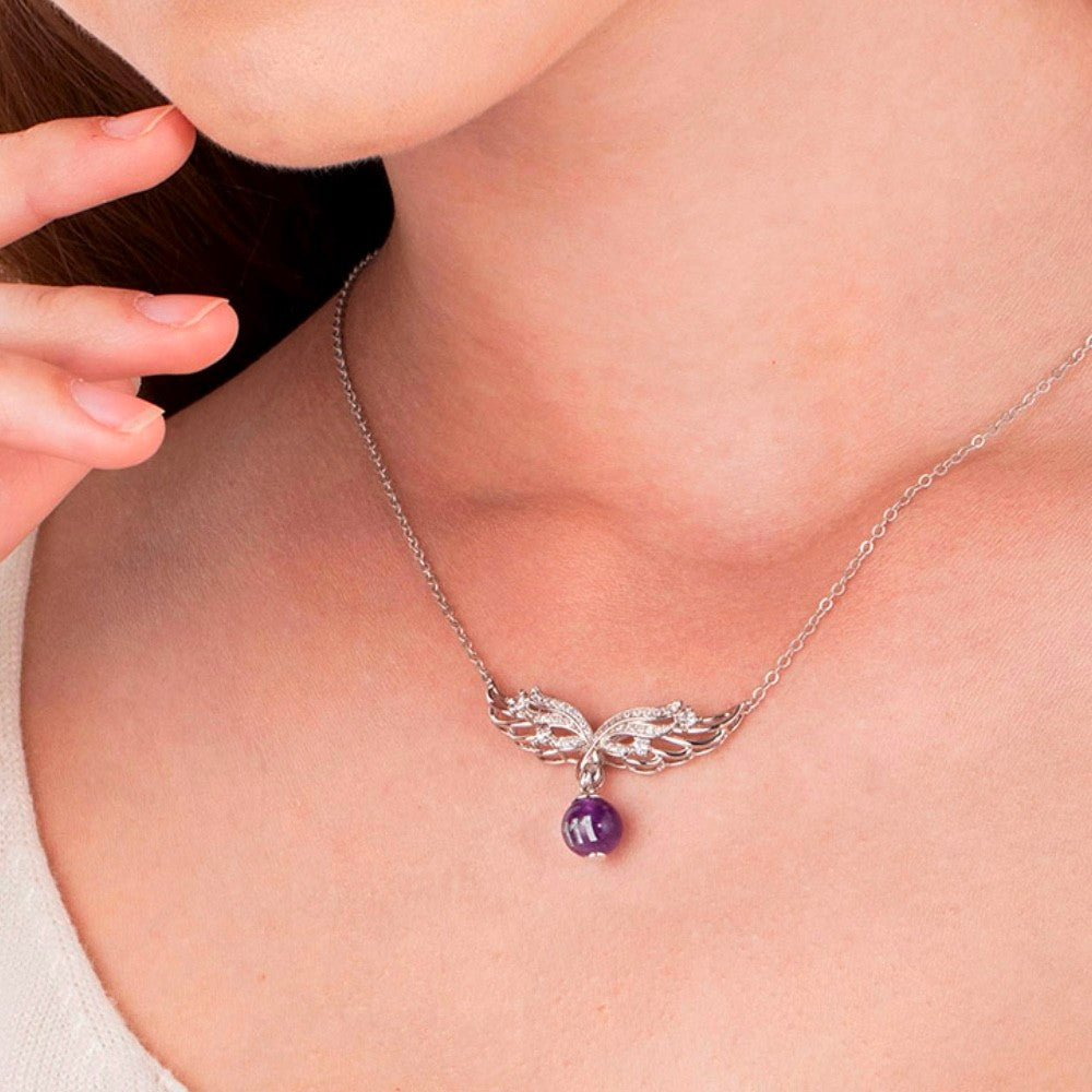 Custom Angel Number Crystal Necklace, Angel Wings Necklace, Natural Crystal Necklace, Spiritual Jewelry, Birthday/Christmas Gifts for Mom/Bridesmaids