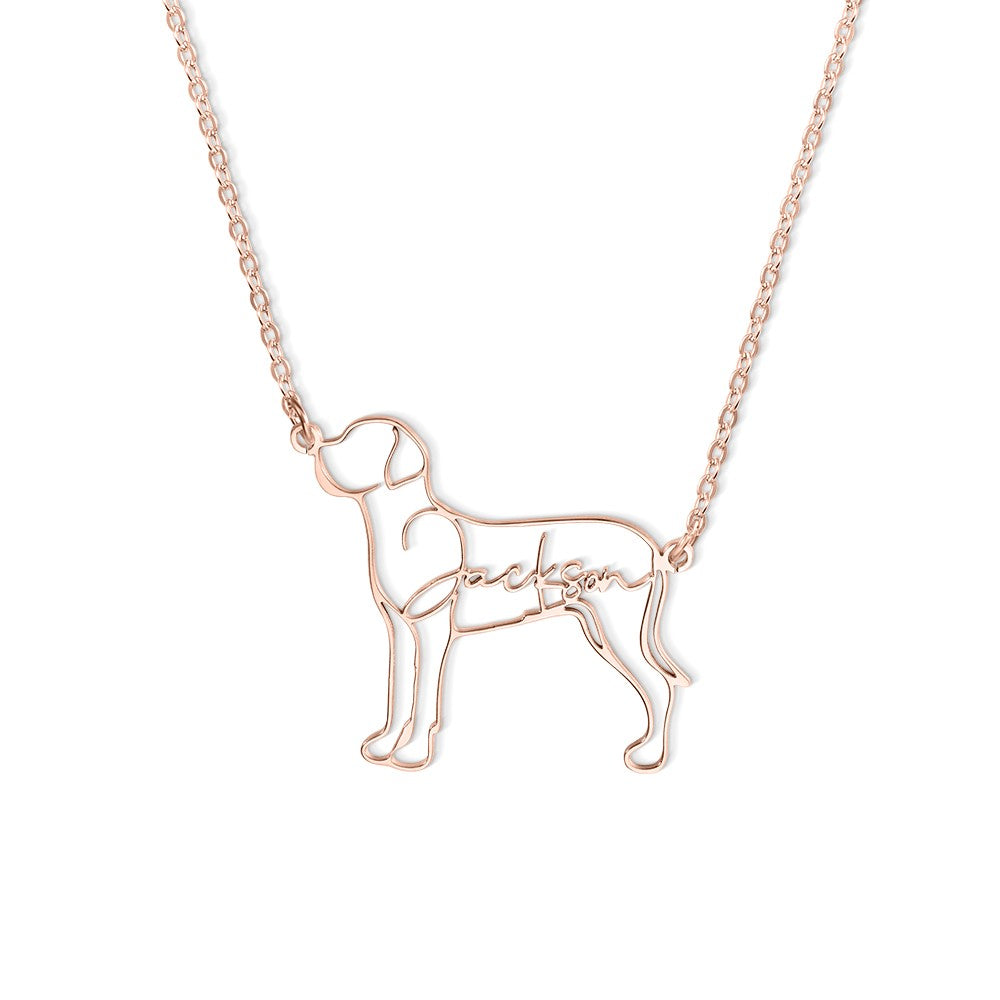 Custom 1-4 Dog Cat Breed Silhouette Necklace with Name, Animal Memorial Jewelry, Pet Memorial/Loss Gift for Women/Pet Lover
