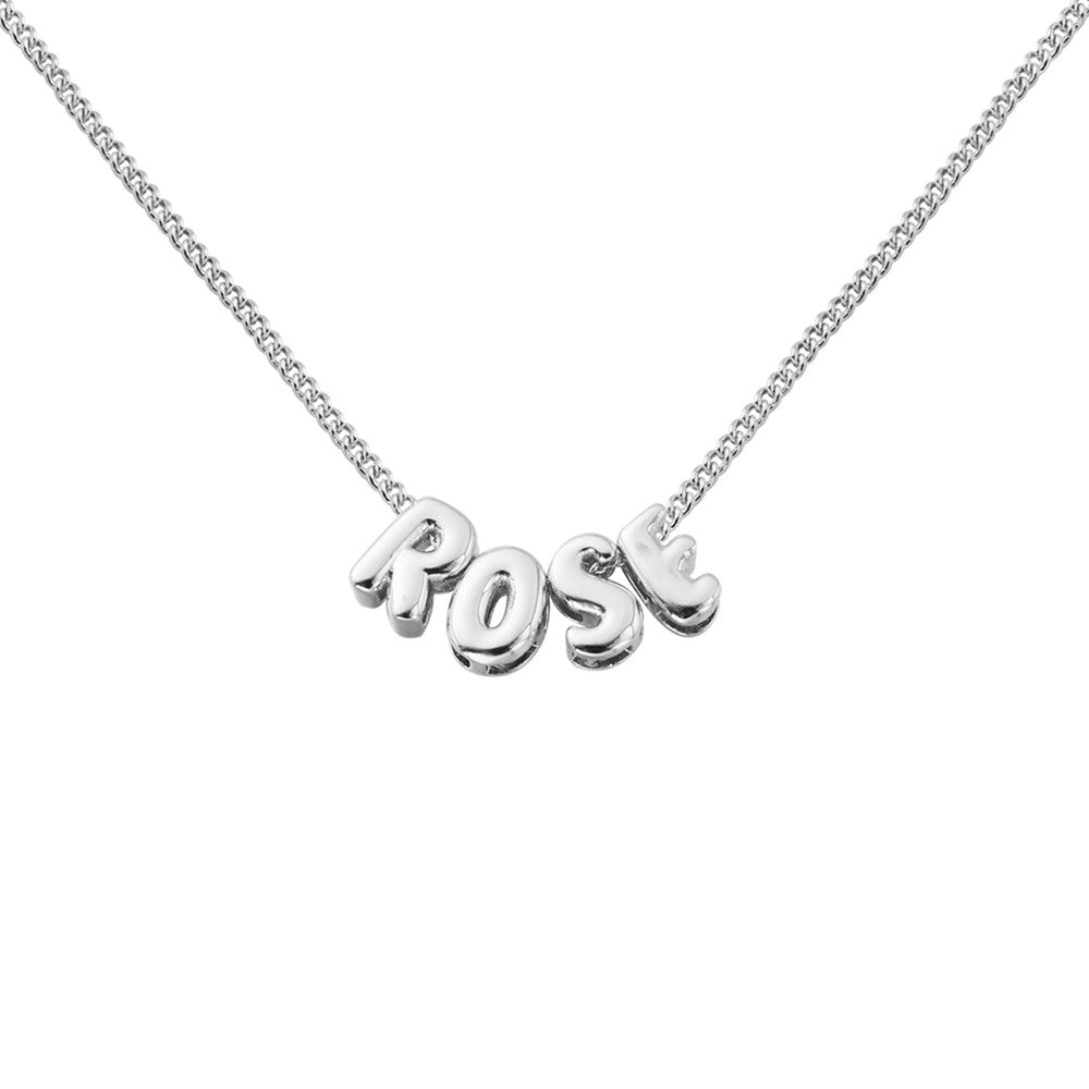 Personalized Bubble 3D Letter Name Necklace, Chunky Balloon Initial Necklace for Woman/Girl, Silver/Rose Gold/Gold Letter Pendant Necklace