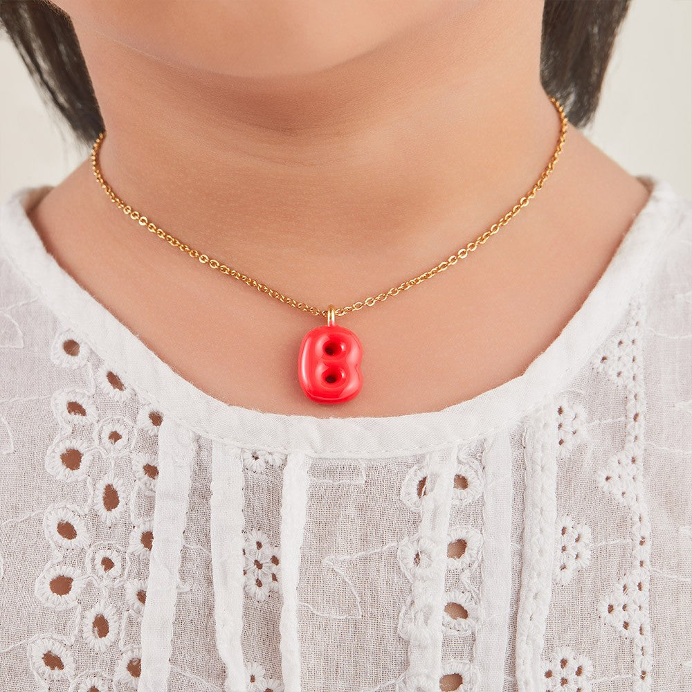 Personalized 3D Colorful Bubble Letter Necklace, Balloon Initial Necklace, Women’s Jewelry, Mother's Day/Children's Day Gift for Mom/Girl/Her