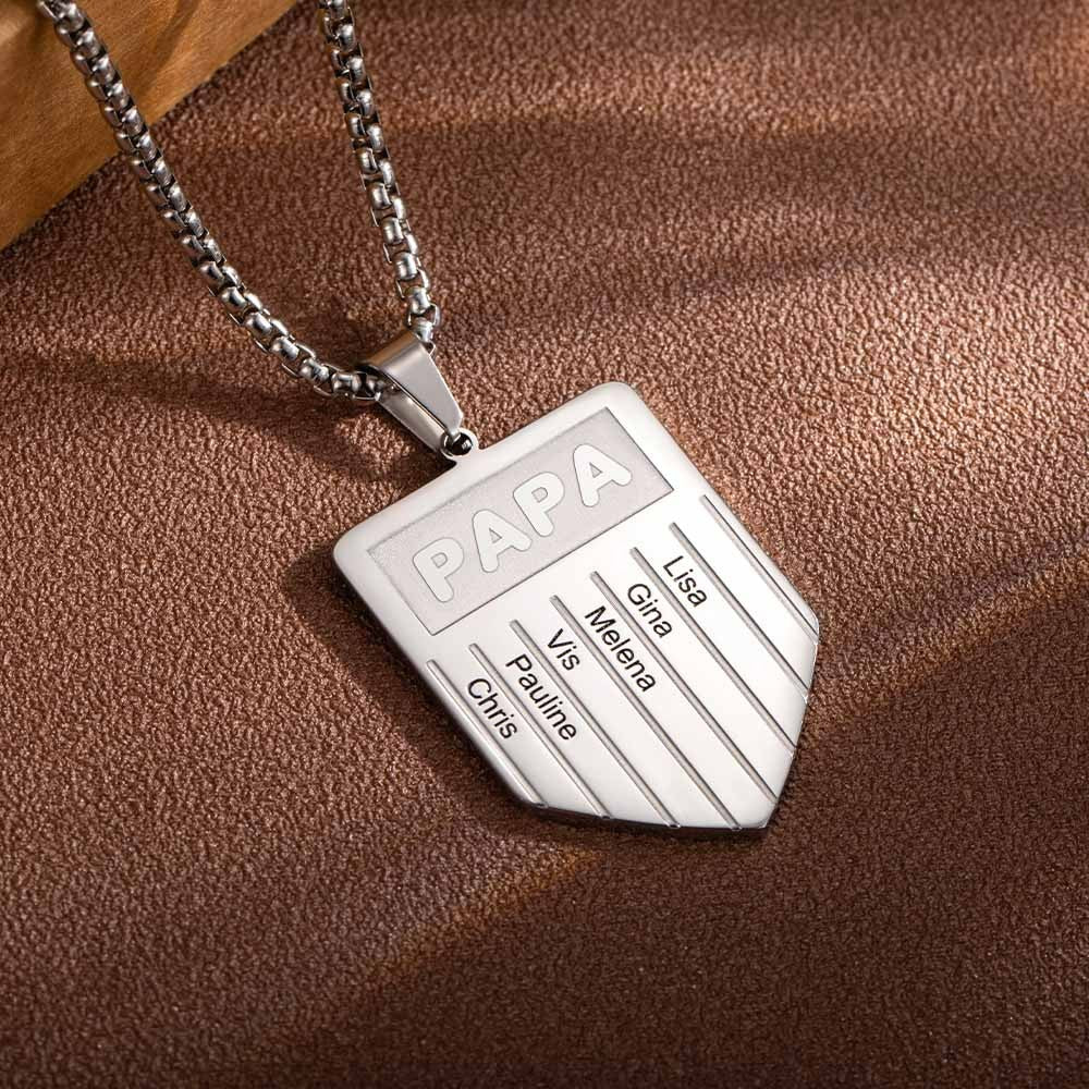 Personalized Dad Necklace with Kid Name, Customized Nameplate Necklace, Family Jewelry, Birthday/Father's Day Gift for Dad/Grandpa/Husband