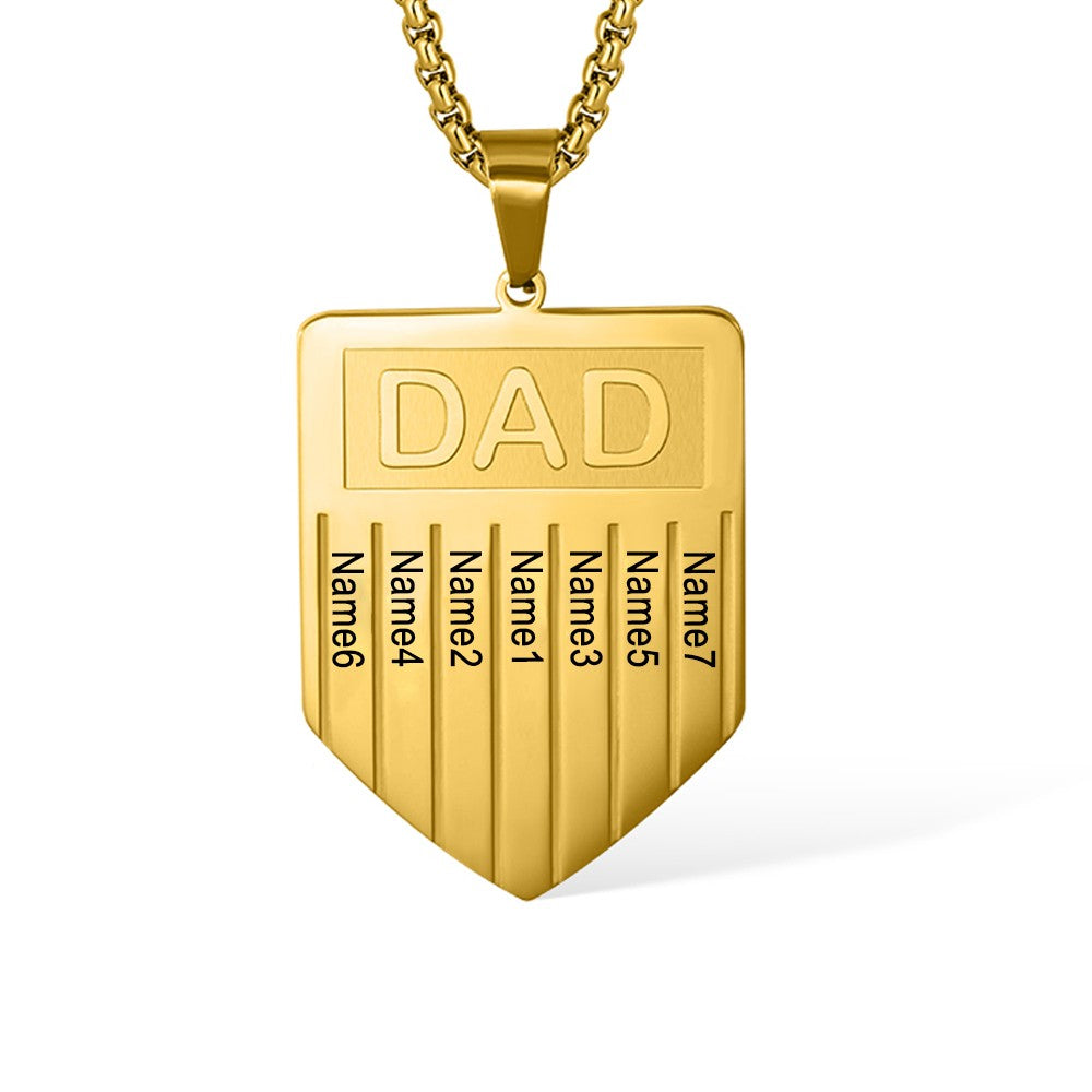 Personalized Dad Necklace with Kid Name, Customized Nameplate Necklace, Family Jewelry, Birthday/Father's Day Gift for Dad/Grandpa/Husband