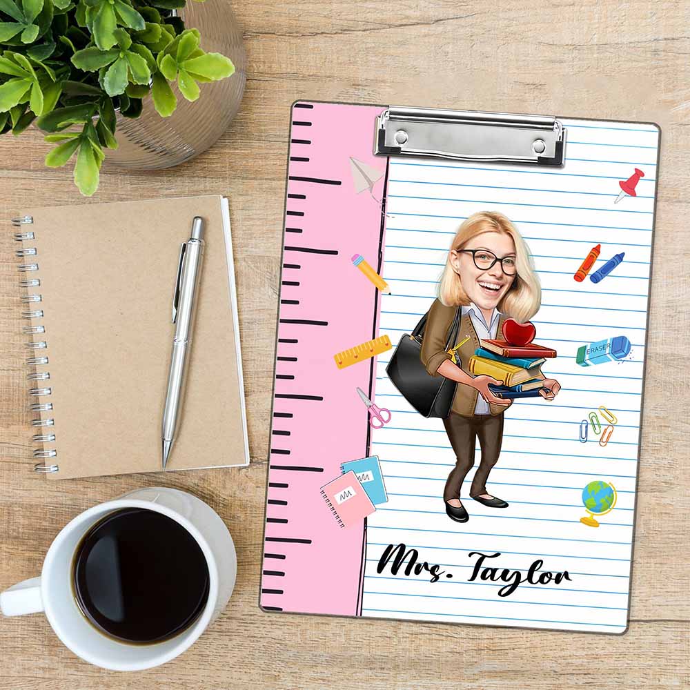 Personalized Name Photo Teacher Clipboard, Custom Image Acrylic Clipboard, Back To School Gift, Teacher Appreciation Gift