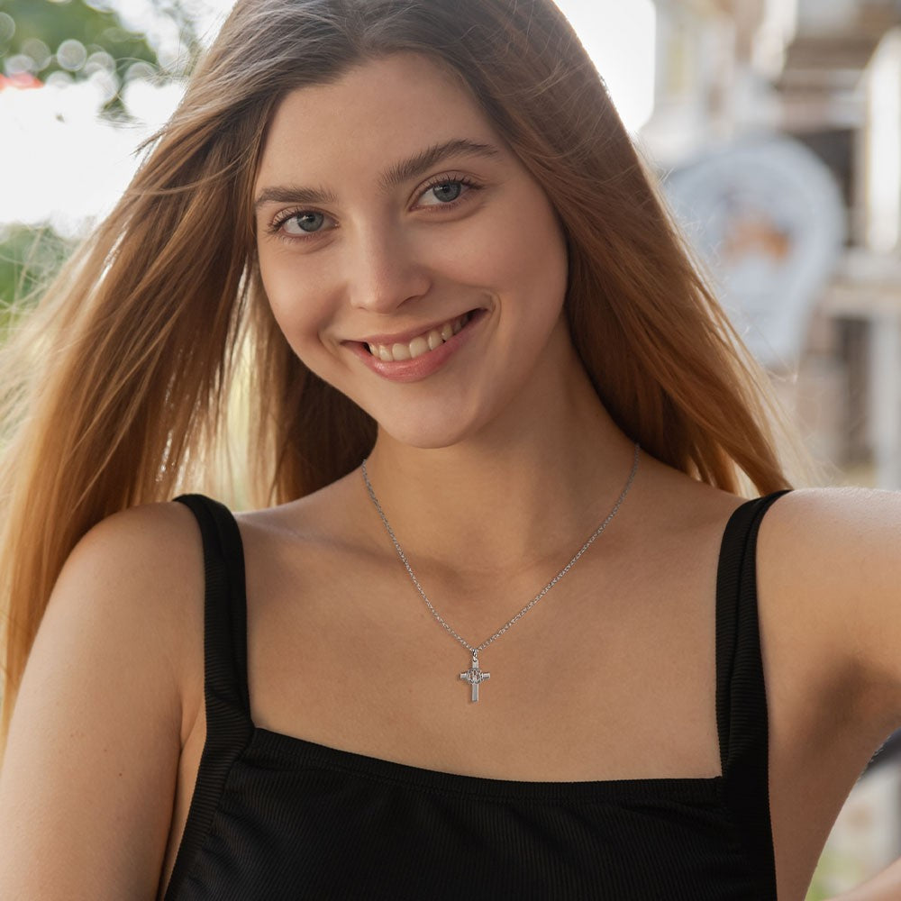 Personalized Monogram Cross Necklace, Baptism Christians Religious Jewelry, Baptism/First Communion/Christmas Gift for Women