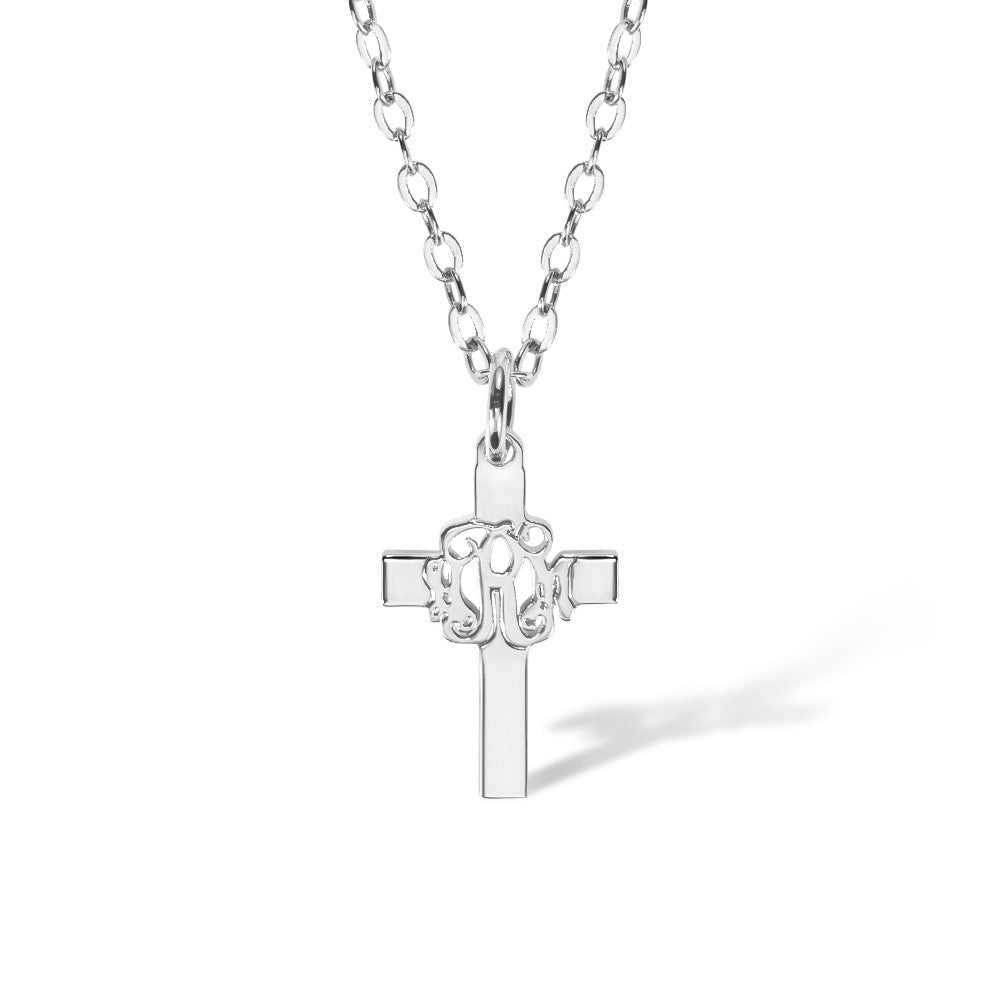 Personalized Monogram Cross Necklace, Baptism Christians Religious Jewelry, Baptism/First Communion/Christmas Gift for Women