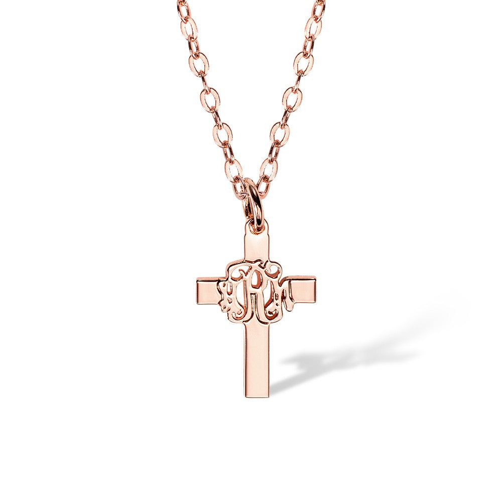 Personalized Monogram Cross Necklace, Baptism Christians Religious Jewelry, Baptism/First Communion/Christmas Gift for Women