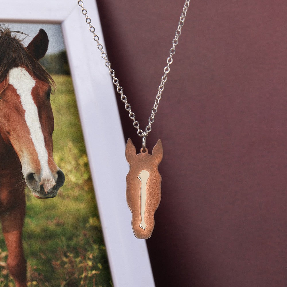 Personalized Horse Head Silhouette Necklace, Horse Memorial Necklace, Equestrian Jewelry, Christmas/Anniversary Gift for Horse Owner/Horse Lover