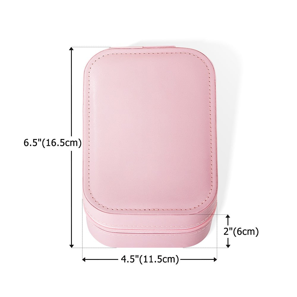 Custom Birth Flower Waterproof Leather Makeup Box with Three-Color LED Mirror, Travel Jewelry Box, Birthday/Christmas Gift for Women/Girls