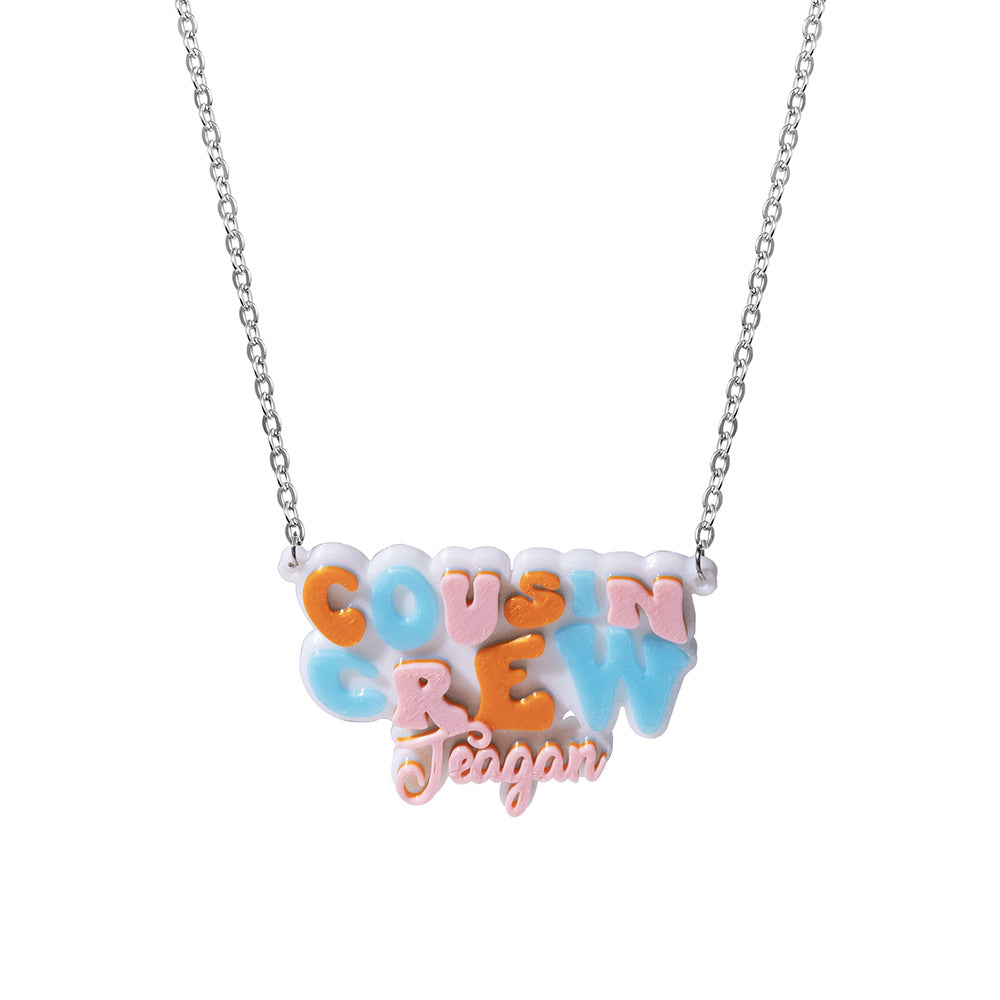 Personalized Cousin Crew Necklace,Name Jewelry, Family Decoration, Custom Keepsake Gift for Kids and Adults, Unique 3D Design Ornament