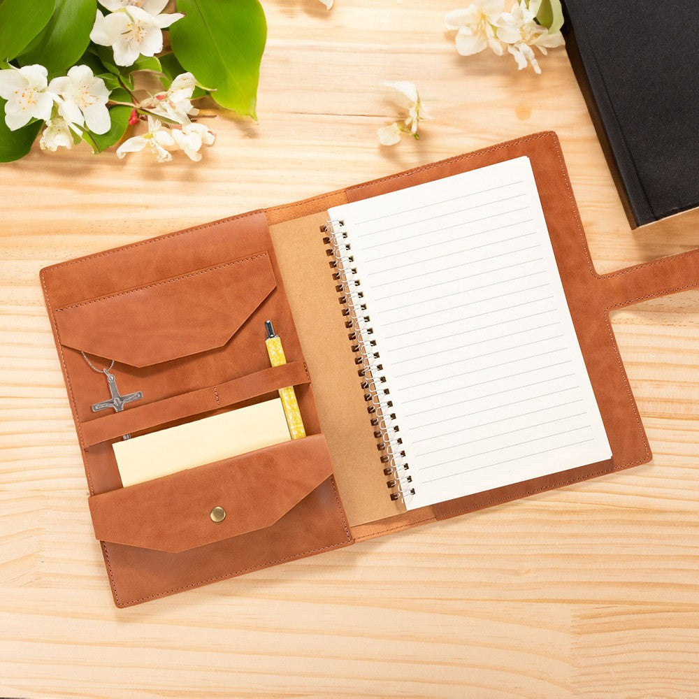 Personalized Fashion Girls Leather Notebook Cover with Birth Flower Design, Office Supplies Storage Organizer, Gift for Student/Officer Worker/Teacher