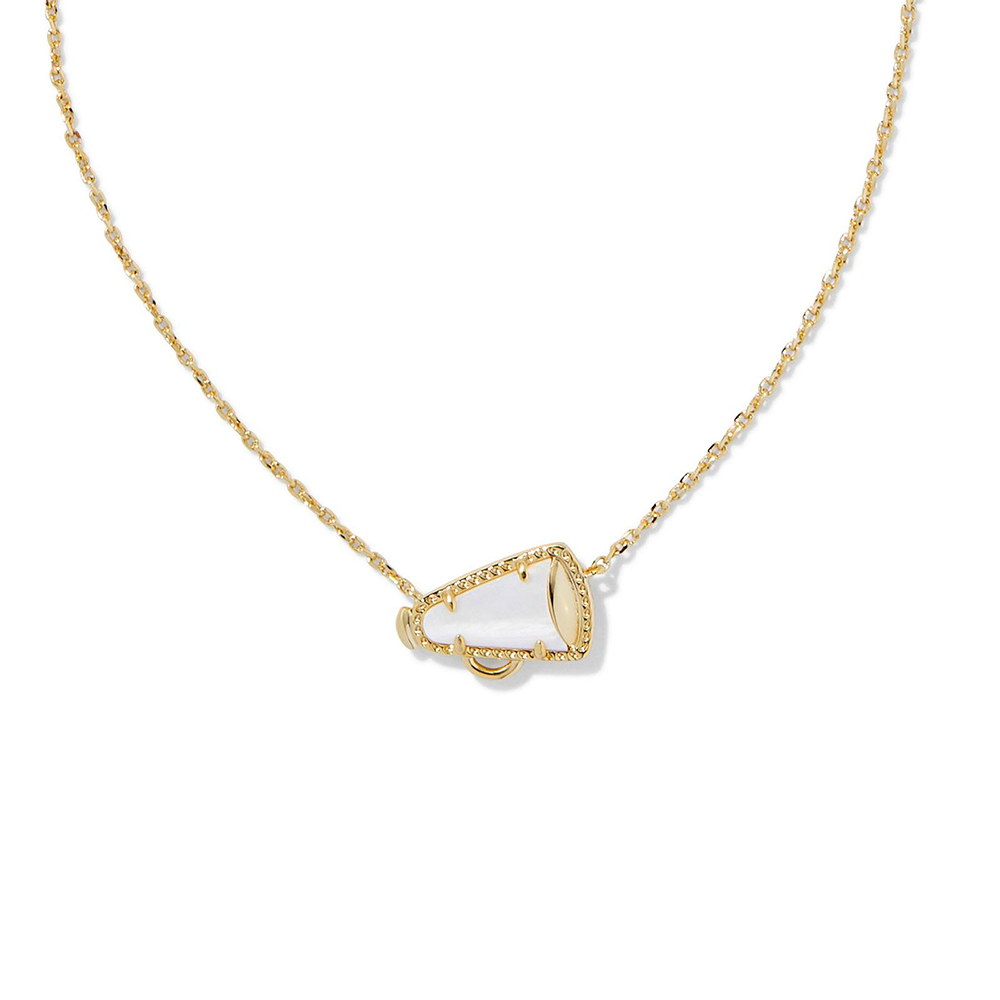Gold Cheer Megaphone Pendant Necklace, Stylish Gift for Team Spirit and Sports Lover