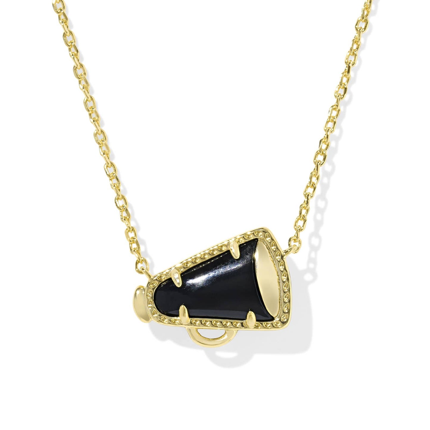 Gold Cheer Megaphone Pendant Necklace, Stylish Gift for Team Spirit and Sports Lover