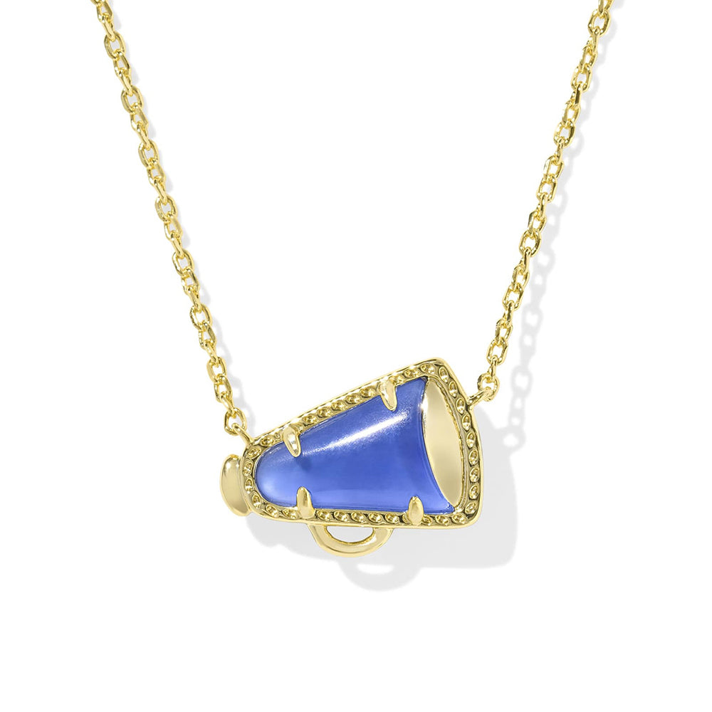 Gold Cheer Megaphone Pendant Necklace, Stylish Gift for Team Spirit and Sports Lover