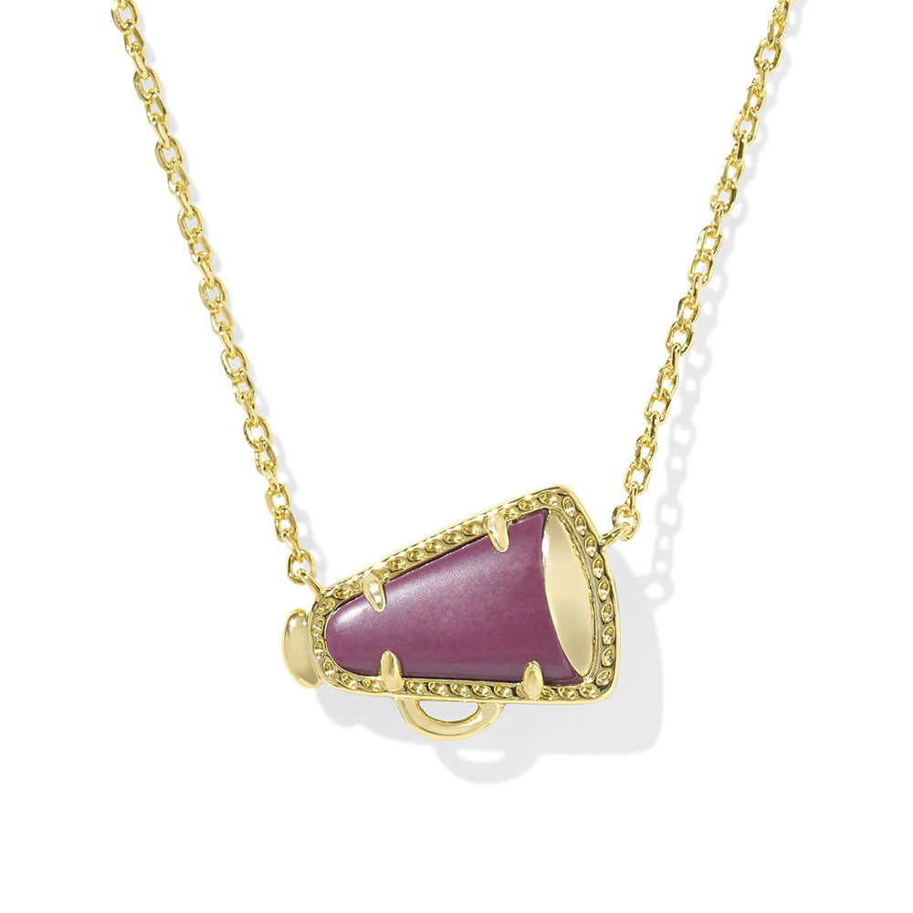 Gold Cheer Megaphone Pendant Necklace, Stylish Gift for Team Spirit and Sports Lover