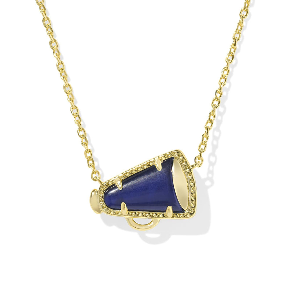 Gold Cheer Megaphone Pendant Necklace, Stylish Gift for Team Spirit and Sports Lover
