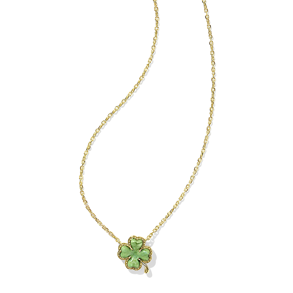Lucky Clover Pendant Necklace in Gold, Dainty Minimalist Jewelry Gift for Women