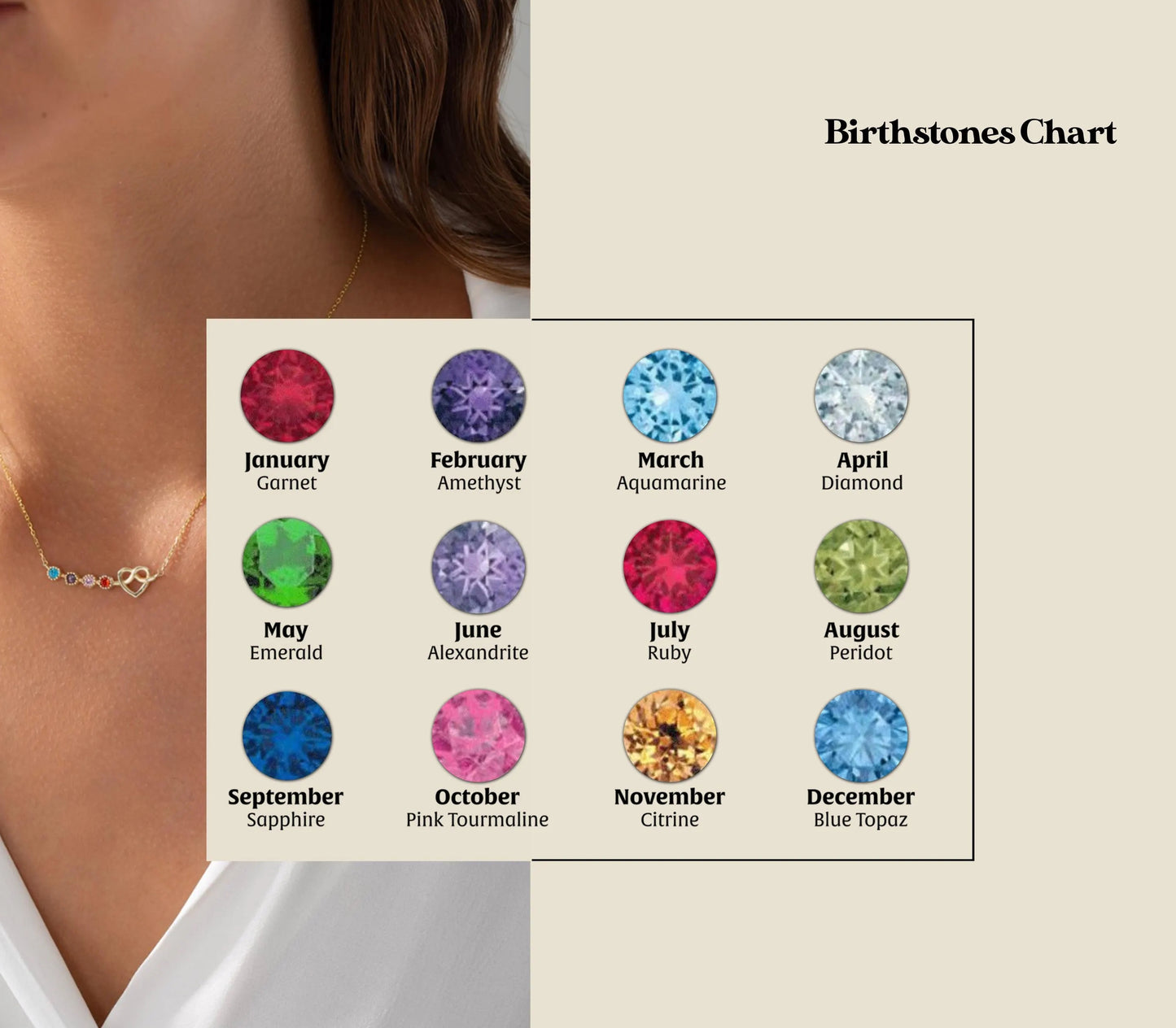 Dainty Birthflower necklace , Personalized Christmas Gift, Birthflower Necklace with Birthstone, Family necklace, Mothers day gift