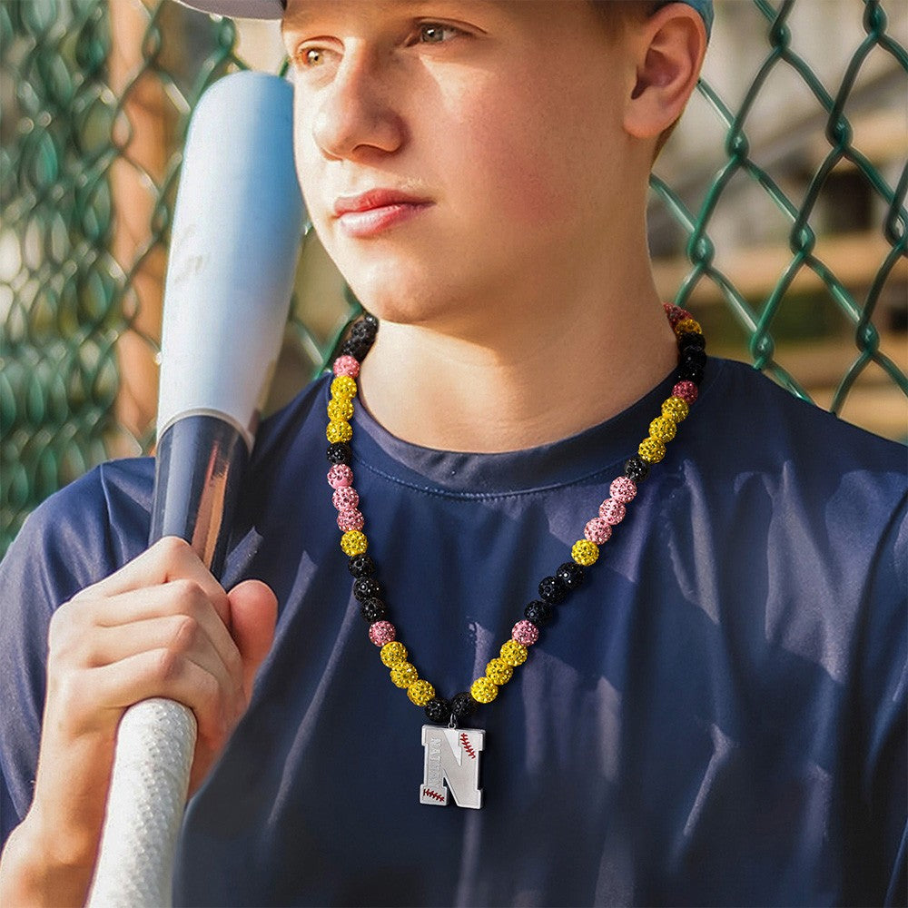 Custom Baseball Softball Sports Rhinestone Beaded Drip Necklace