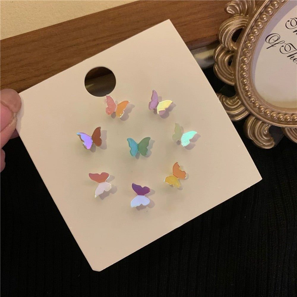 Mini Butterfly Stud Earrings Set – Cute Forest-Inspired Jewelry for Girls, Simple Aesthetic Accessories for Everyday Wear