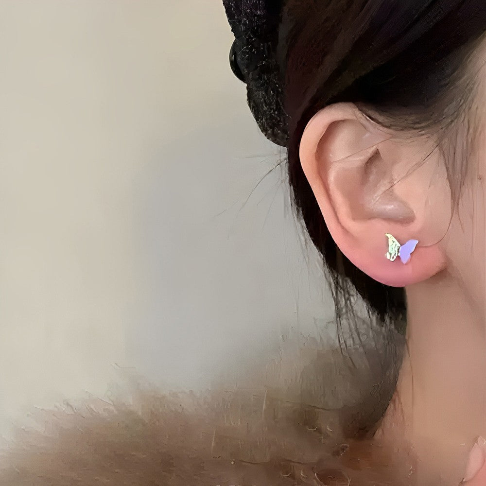 Mini Butterfly Stud Earrings Set – Cute Forest-Inspired Jewelry for Girls, Simple Aesthetic Accessories for Everyday Wear