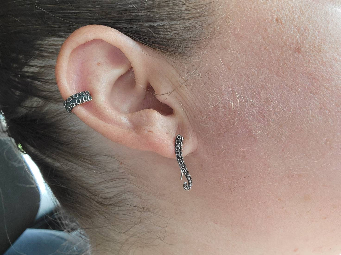 Octopus Tentacle Ear Cuff Earring Sterling Silver Ear Wrap Earrings Boho Jewelry Gift for Her - ECU010