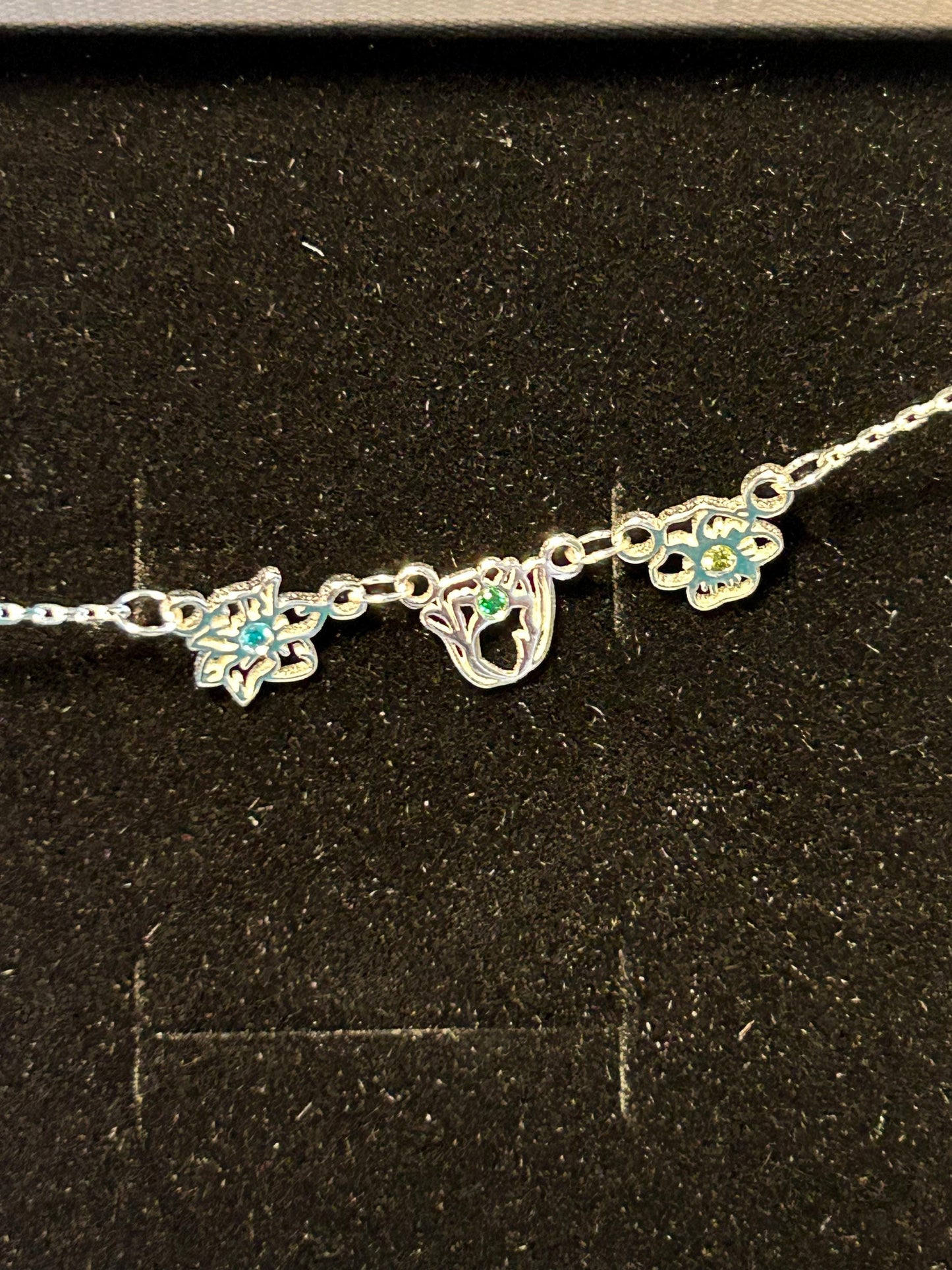 Custom Birthflower Necklace with Birthstone, Family Birth Flower Necklacce, Birth Month Necklace, Bridesmaids Gift for Her, Mothers Day Gift
