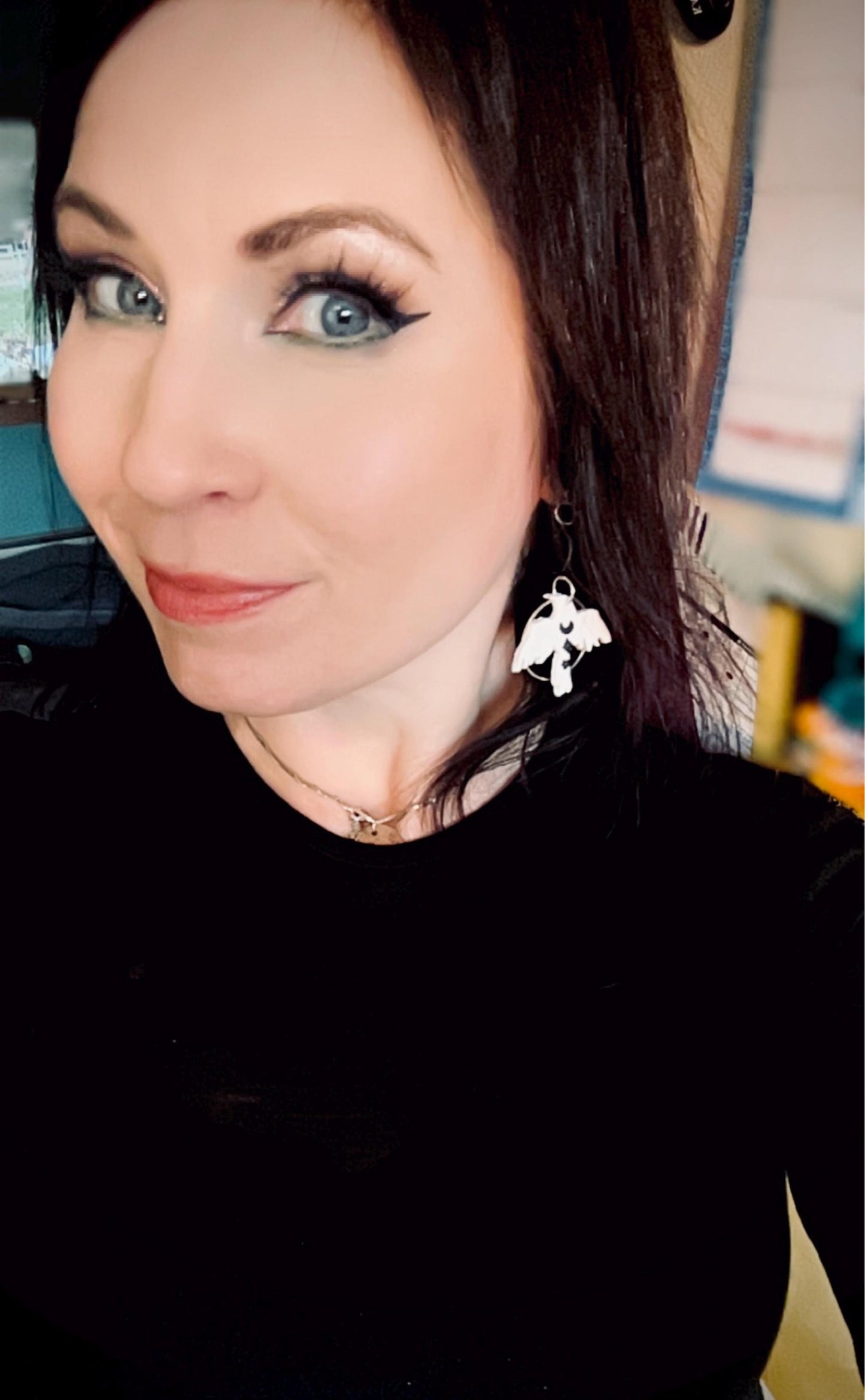 Asymmetrical Celestial Raven Earrings, Mismatched Raven Earrings, Corvid Earrings, Corvid jewelry, Crow jewelry, Goth earrings, Bird jewelry