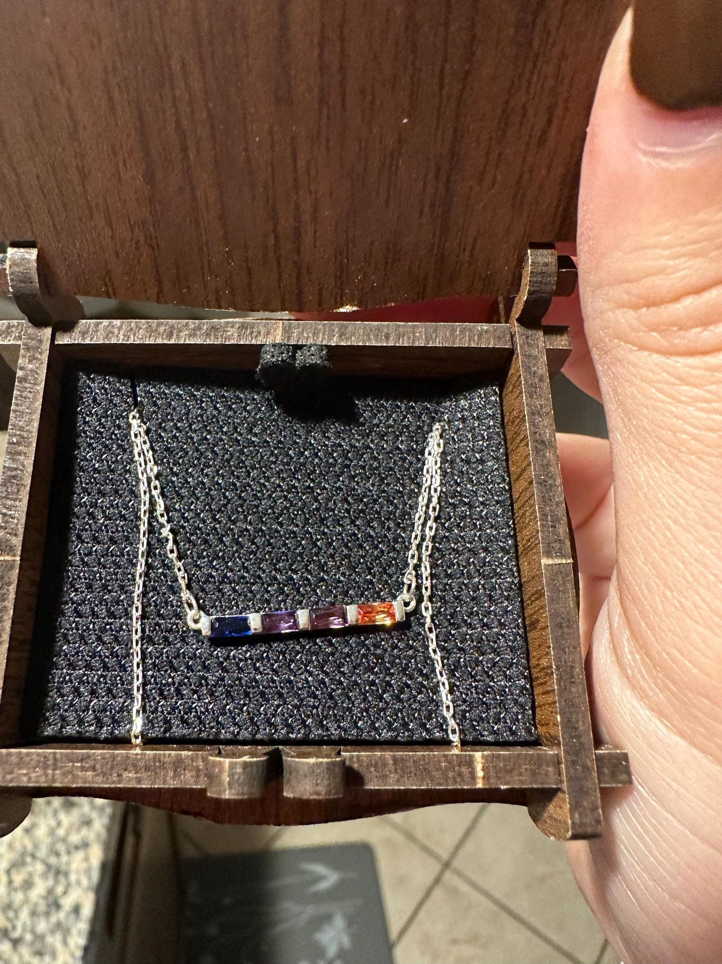 Baguette Birthstone Necklace,Family Birthstone Necklace,Personalized Gift,Mother's Birthstone Jewelry,Mothers Day Gift for Mom,Birthday Gift