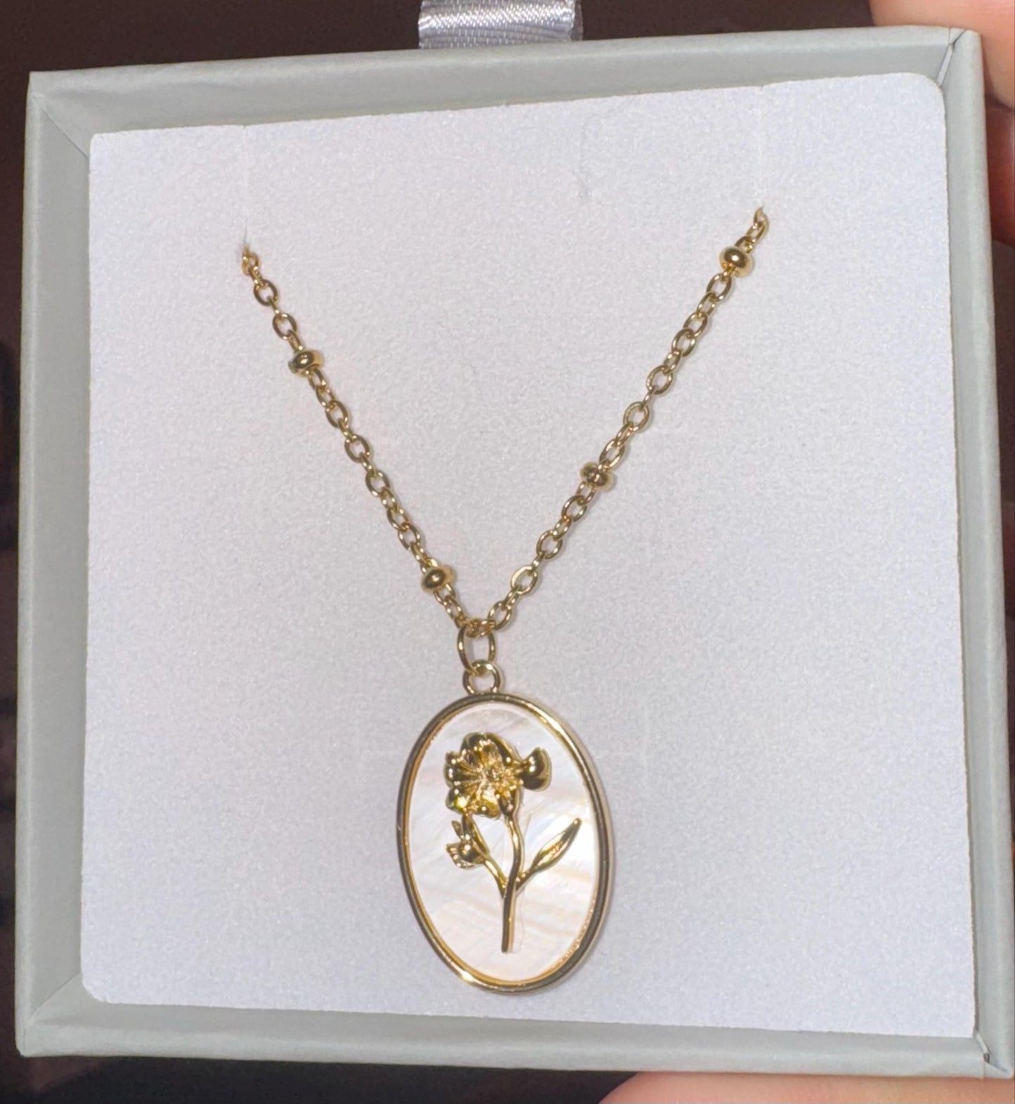 Celestial Zodiac Necklace • Pearl Birthflower Necklace • Mom Gift • 3D Zodiac Birthstone Necklace • WATERPROOF Jewelry • Best Friend Gift