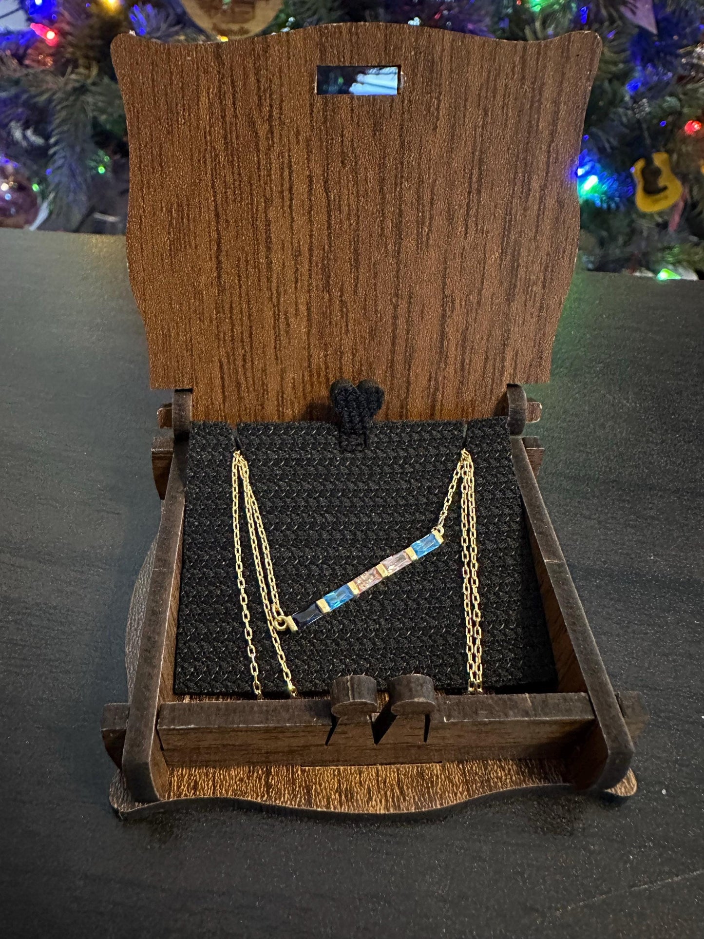Baguette Birthstone Necklace,Family Birthstone Necklace,Personalized Gift,Mother's Birthstone Jewelry,Mothers Day Gift for Mom,Birthday Gift