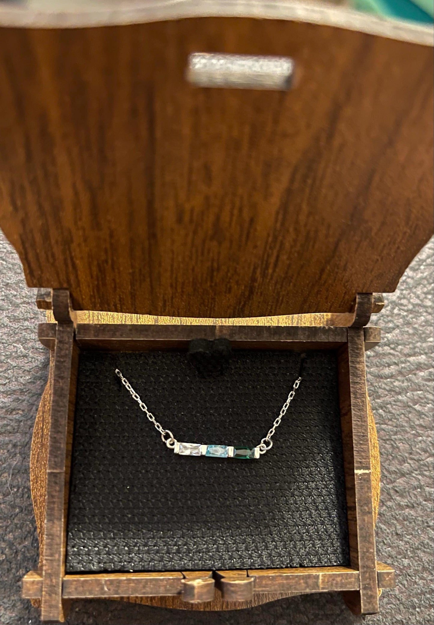 Baguette Birthstone Necklace,Family Birthstone Necklace,Personalized Gift,Mother's Birthstone Jewelry,Mothers Day Gift for Mom,Birthday Gift