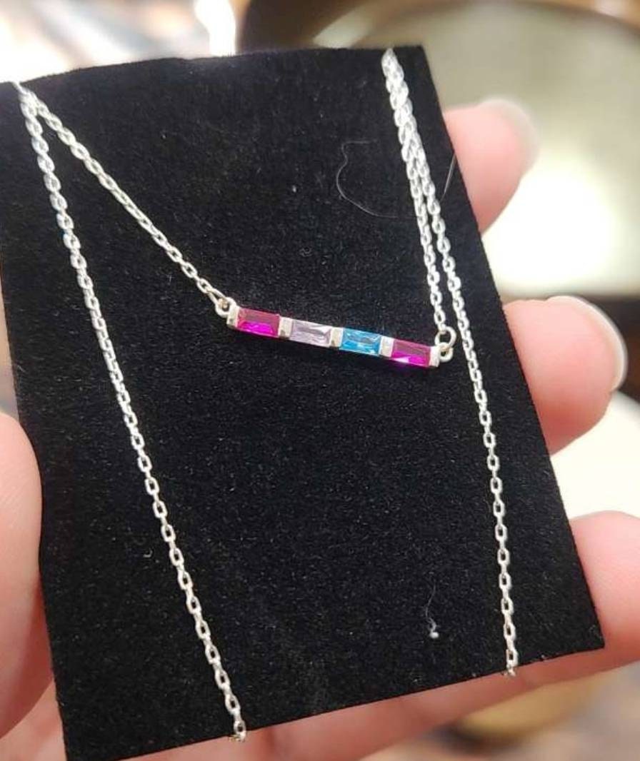 Baguette Birthstone Necklace,Family Birthstone Necklace,Personalized Gift,Mother's Birthstone Jewelry,Mothers Day Gift for Mom,Birthday Gift