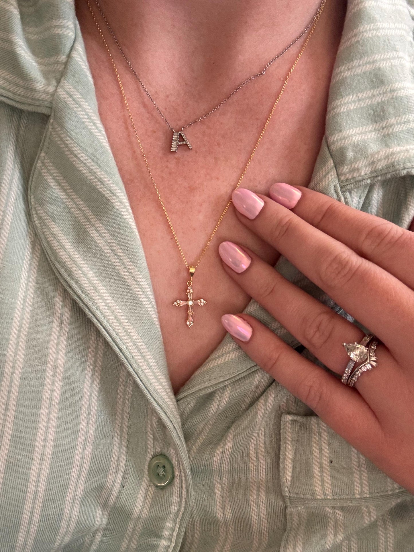 Minimalist Diamond Cross Necklace,Pave Cross Necklace, Baptism Gift,Cross Jewelry, Communion Cross Necklaces, Religious Protective Necklace