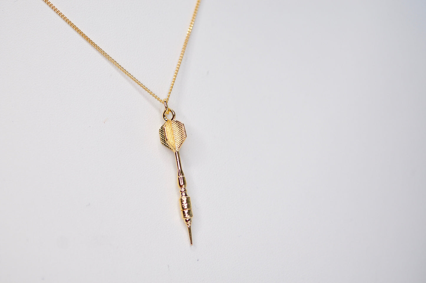 3D Dart Charm Necklace 24k, Dart Pendant Necklace, Gift for Boyfriend, Husband Gift, Geek Jewelry, Birthday Gift for Him Best Friend Gfit