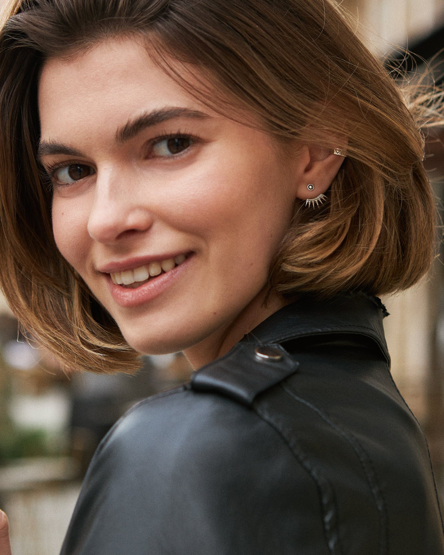 Sterling Silver Ear Jacket Earrings Sunshine Ear Cuff Earrings Boho Jewelry Gift for Her Best Christmas Gift - JKT001