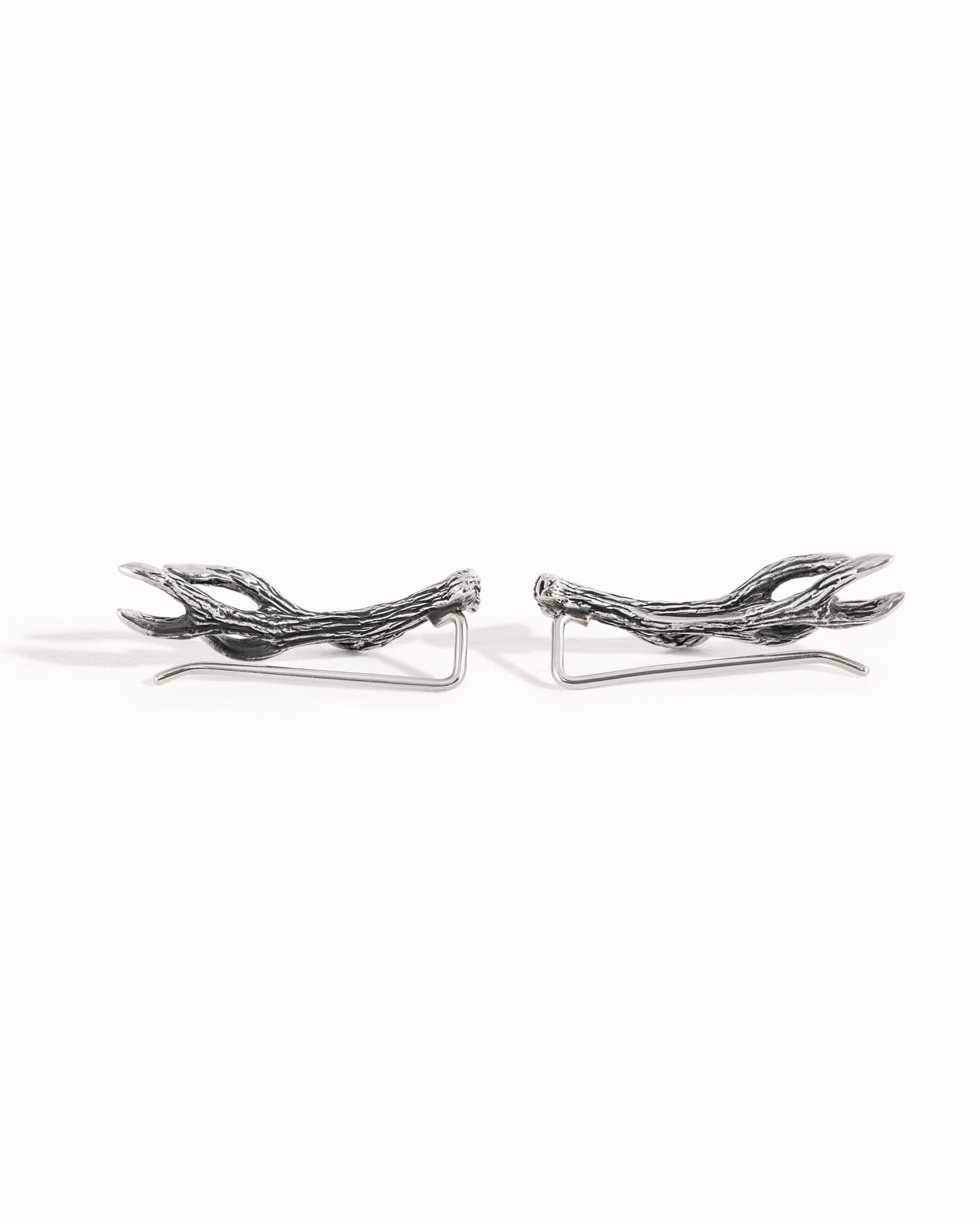 Sterling Silver Ear Cuff Earrings Antler Deer Earpin Boho Ear Crawler Wrap Earring Bohemian 925 Jewelry Gift Best Christmas Gift - FES006