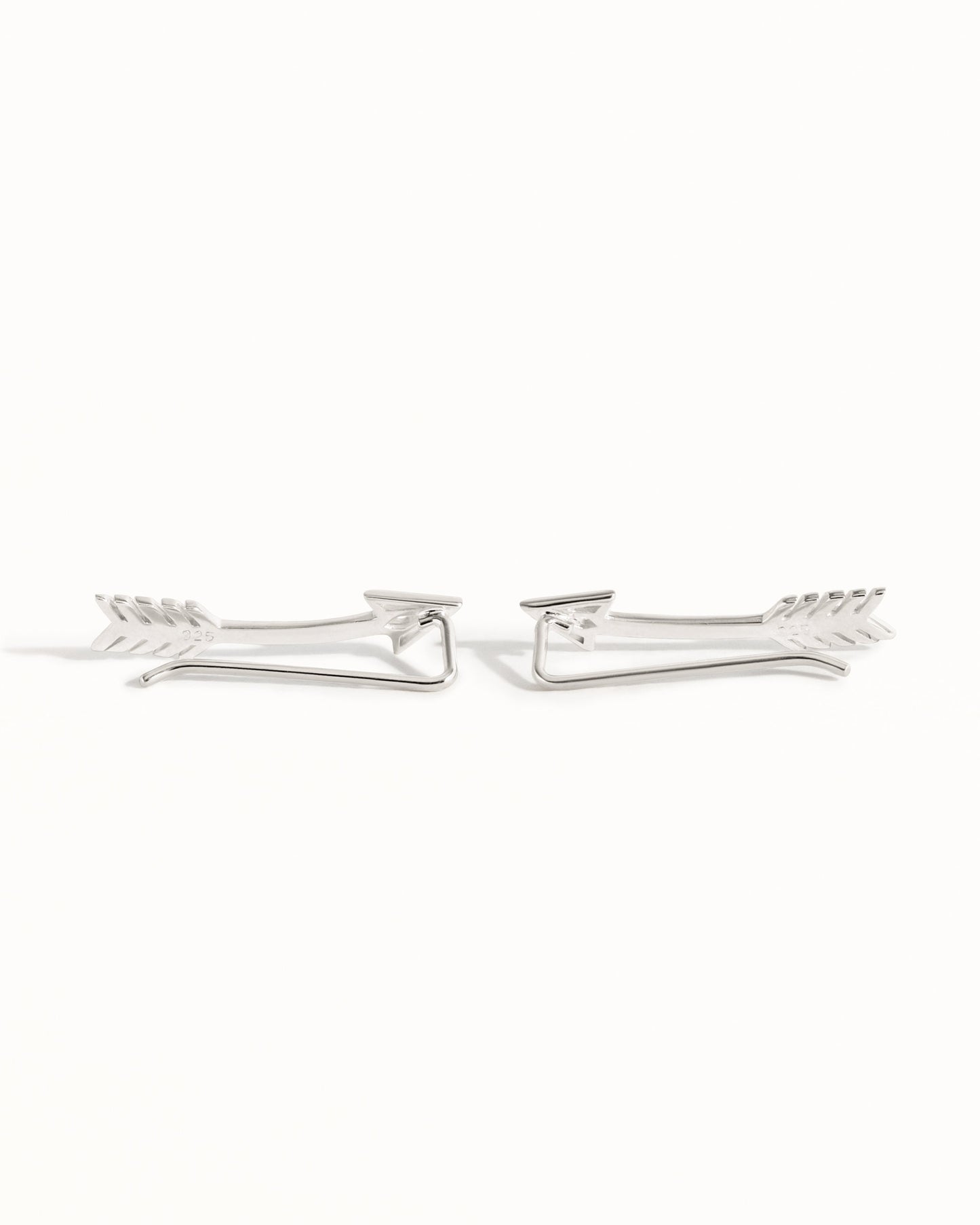 Arrow Earrings Sterling Silver Ear Climber American Native Ear Crawler Earrings Boho Ear Cuff 925 Silver Jewelry Gift Bohemian 14K - FES019