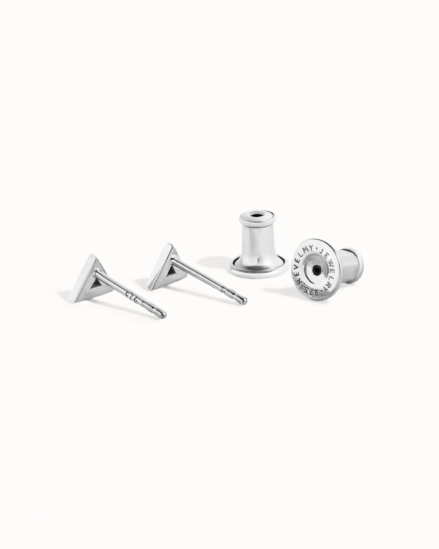 Minimalist Triangle Earrings Geometric Stud Earrings Silver & Gold Earrings Dainty Tiny Stud Earrings Modern Style - CST014