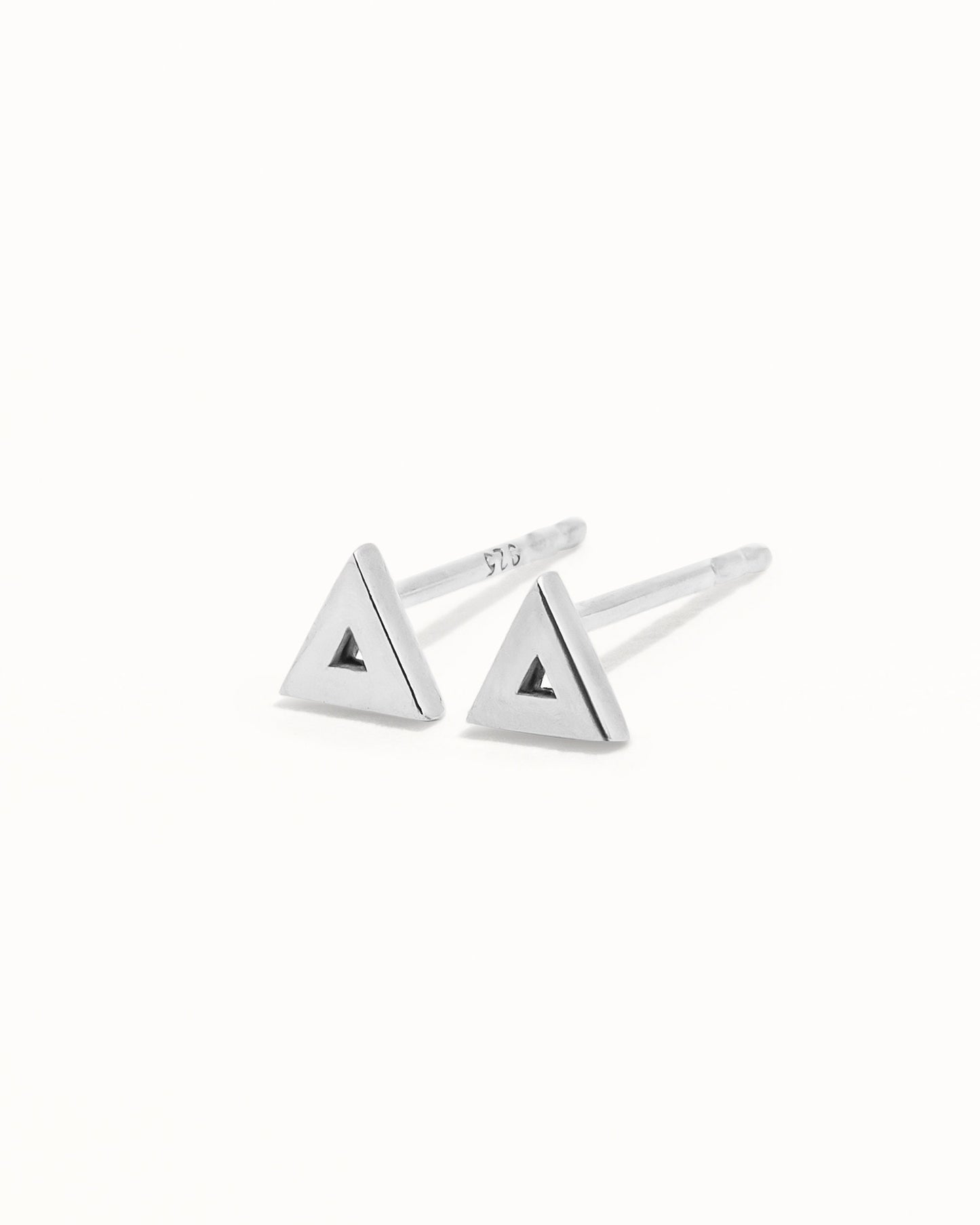 Minimalist Triangle Earrings Geometric Stud Earrings Silver & Gold Earrings Dainty Tiny Stud Earrings Modern Style - CST014
