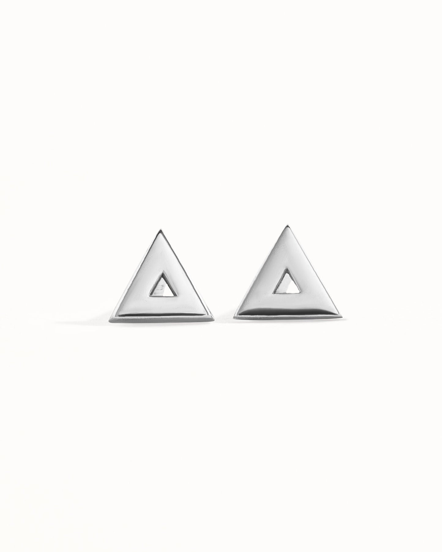 Minimalist Triangle Earrings Geometric Stud Earrings Silver & Gold Earrings Dainty Tiny Stud Earrings Modern Style - CST014