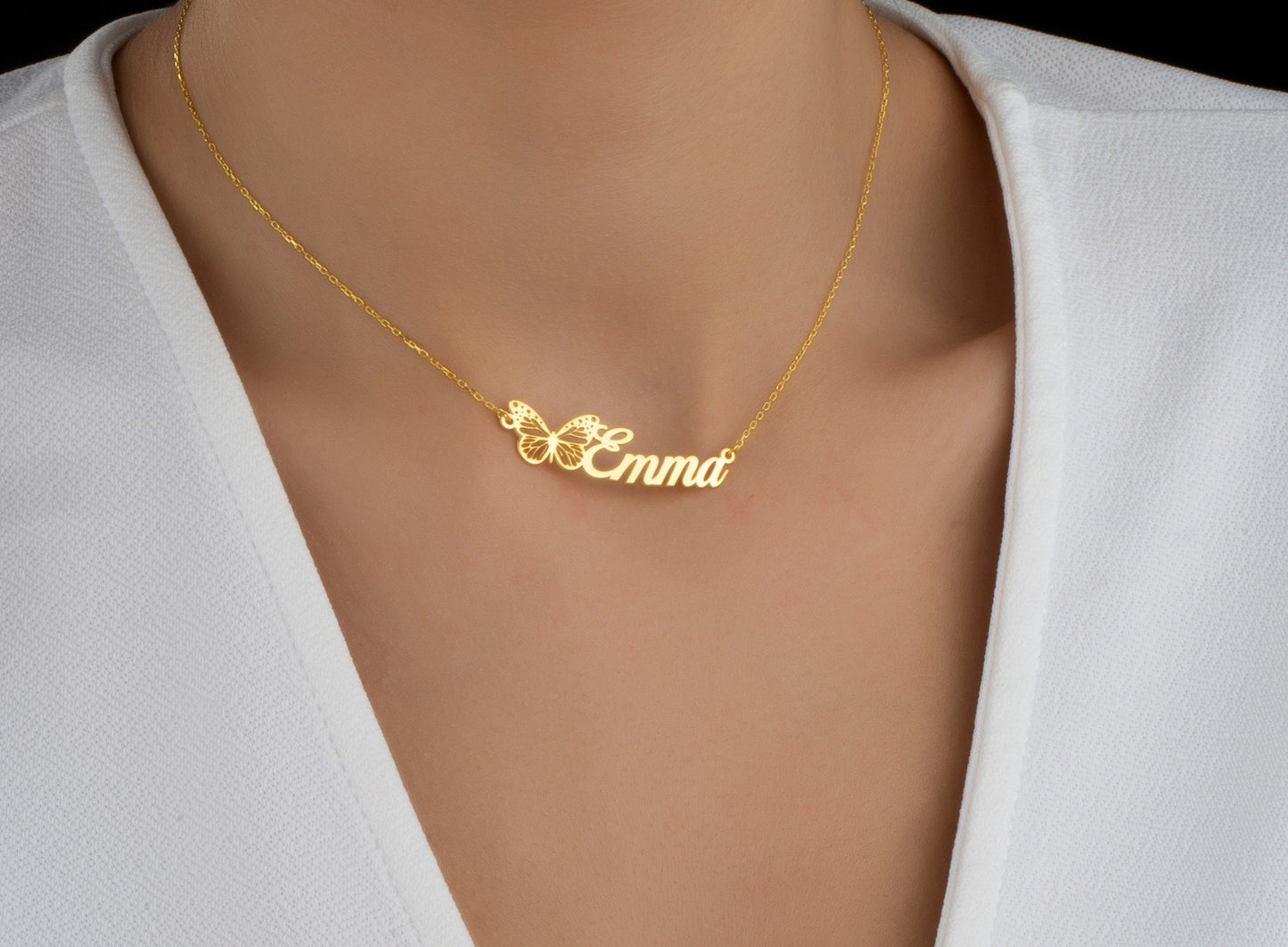 Birth Month Butterfly, Personalized Name Necklace with Butterfly, Mother's Day Gift, Gift For Her