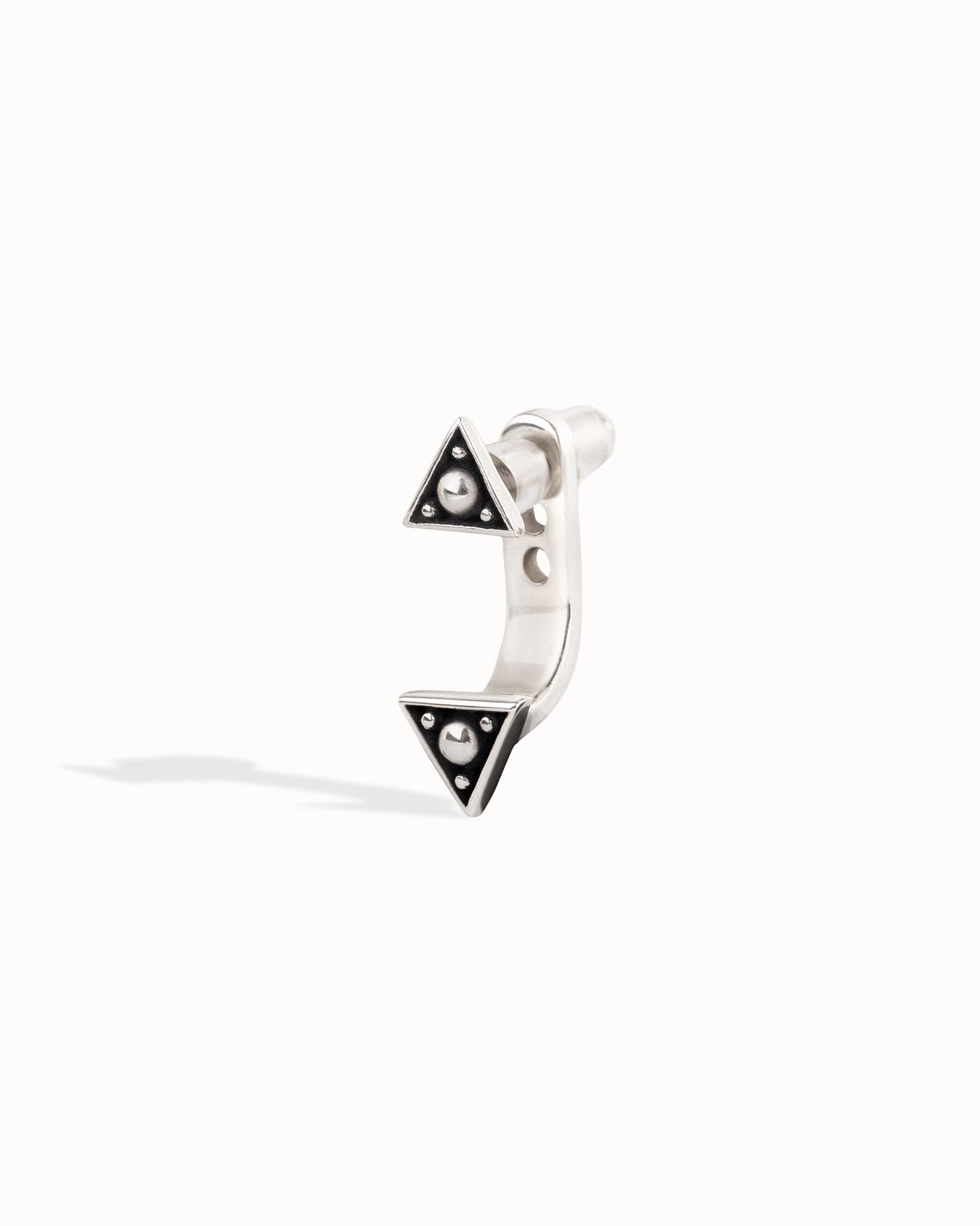 Sterling Silver Triangle Ear Jacket Earrings Ear Cuff Earrings Modern Jewelry Gift for Her - JKT007SSO