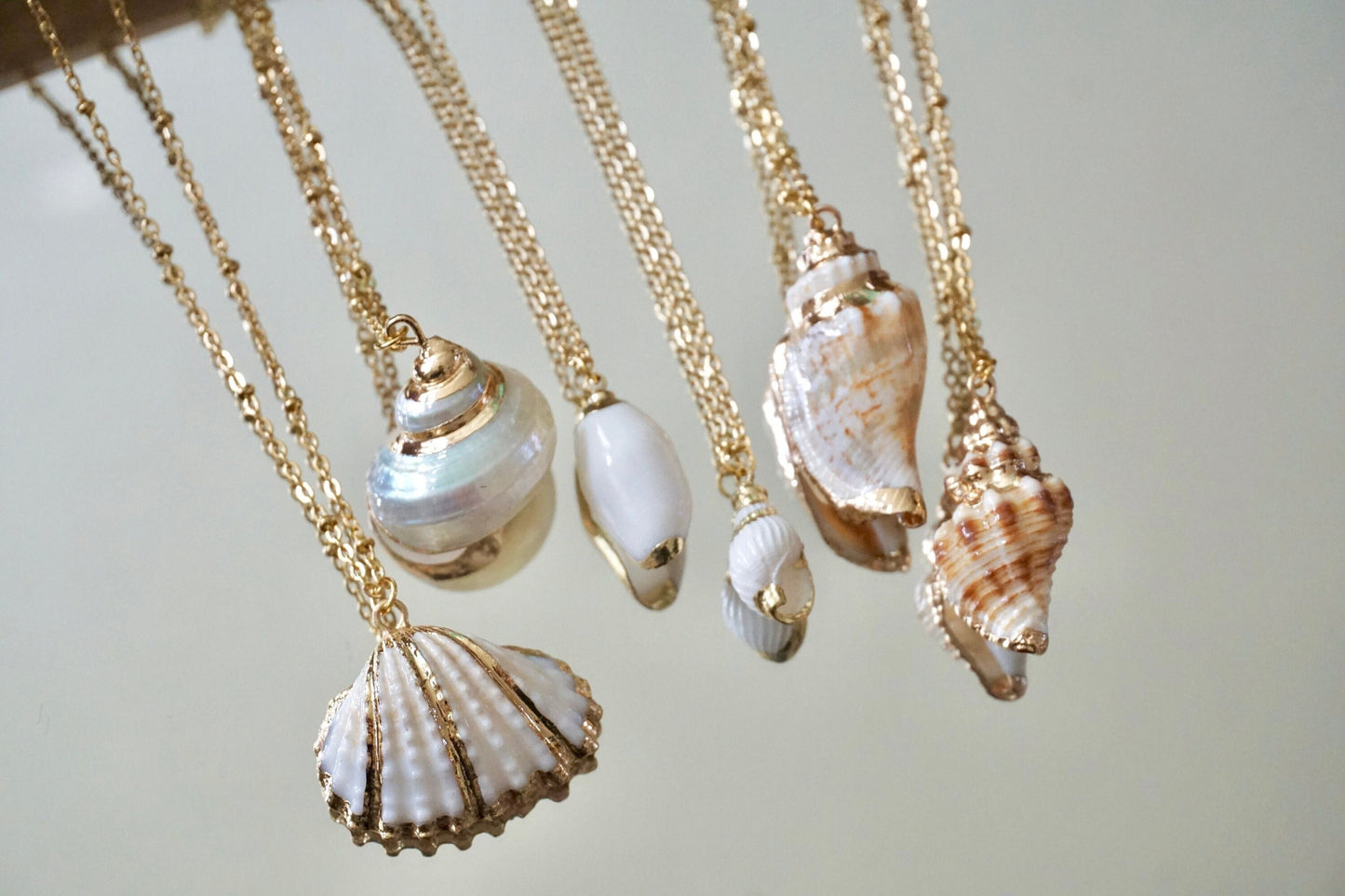 Natural Seashell Necklace, Boho Jewelry, Seashell Pendant Necklace, Cowrie Adjustable Necklace, Beach Wedding, Ocean Jewelry