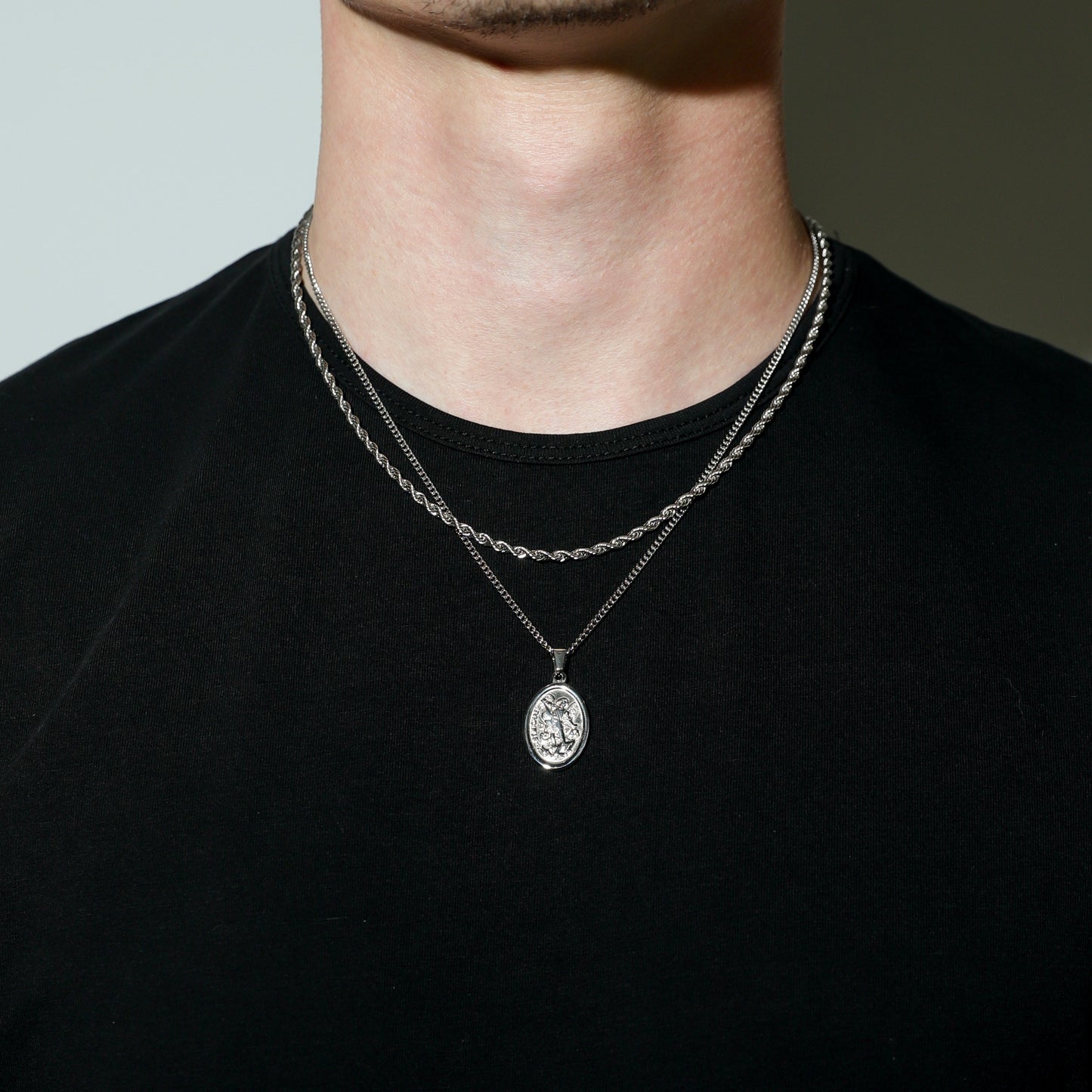 18k Gold St Michael Pendant Saint Michael Medal Man Pendant Man Necklace for Men Pendant for Men Gold Man Necklace Gift Mans Gift For Dad