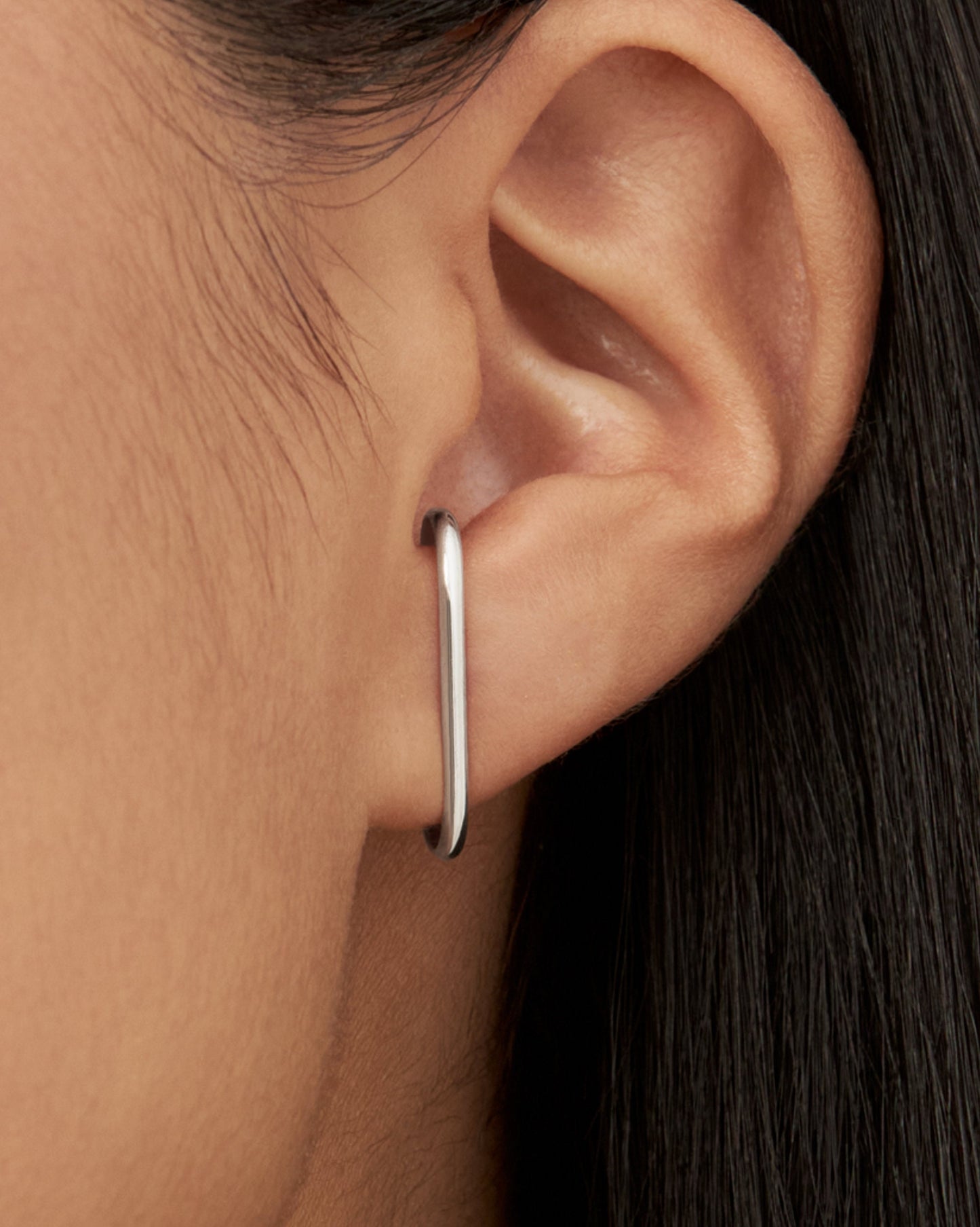 Suspender Earring Minimalist Silver Earring • Modern Geometric Ear Lobe Cuff Earring • 14k Gold Filled Stud Bar Earring Simple Gift - CST027