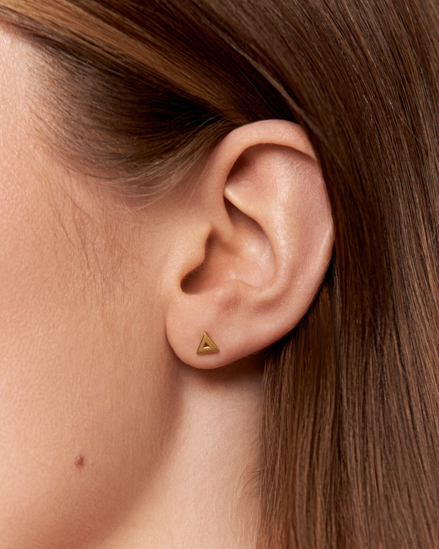 Minimalist Triangle Earrings Geometric Stud Earrings Silver & Gold Earrings Dainty Tiny Stud Earrings Modern Style - CST014